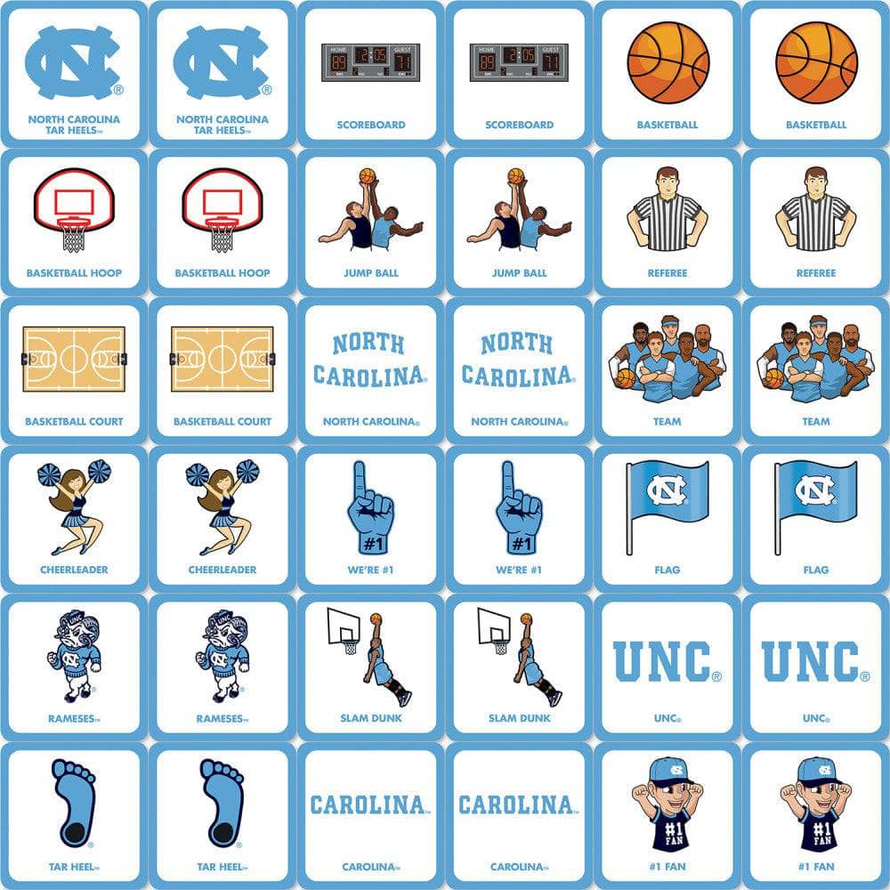 UNC Tar Heels Memory Match Game - Sports Gifts, Sports Memorabilia, Sports Collectibles, Fan Shop