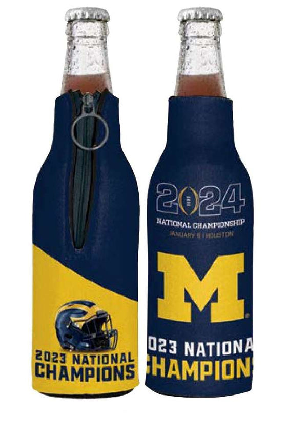 Michigan Wolverines 2024 CFP NCAA National Champs Bottle Cooler Champ Design - 757 Sports Collectibles