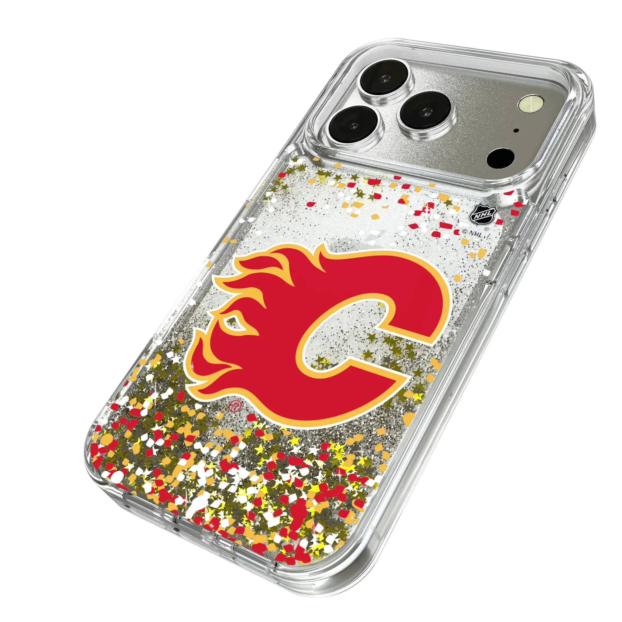 Calgary Flames Confetti Glitter Phone Case