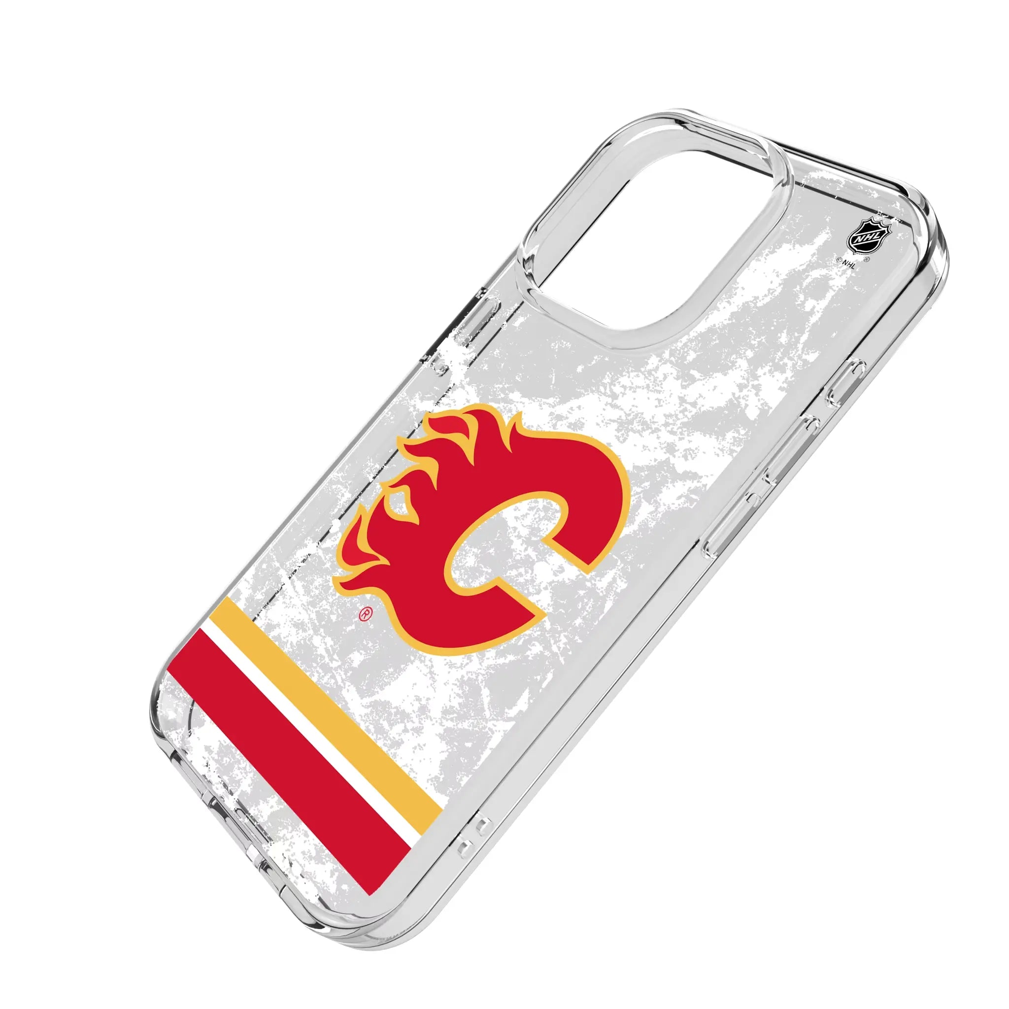 Calgary Flames Ice Stripe Clear Phone Case for Apple iPhone