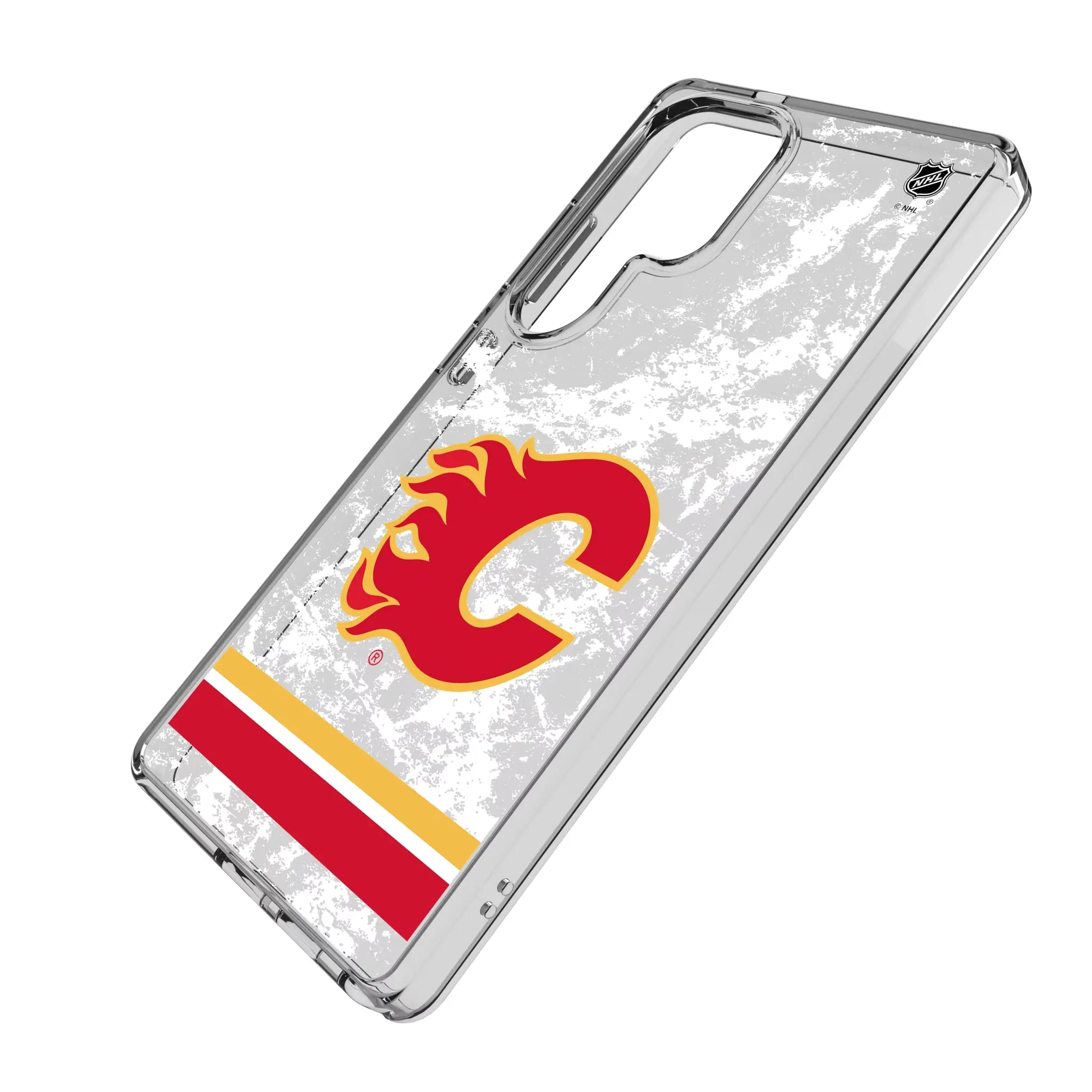 Calgary Flames Ice Stripe Clear Phone Case for Samsung Galaxy