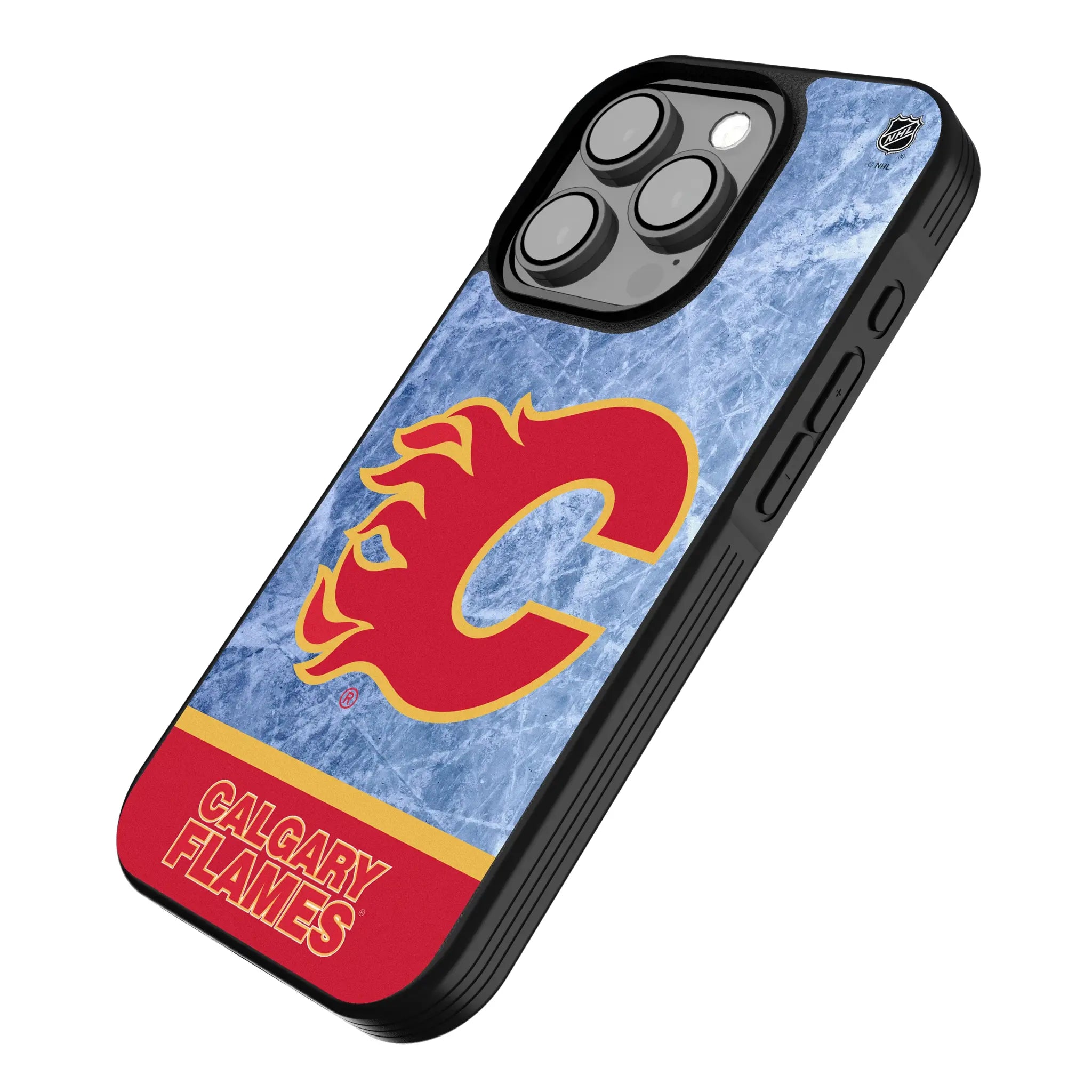 Calgary Flames Ice Wordmark Bump Phone Case