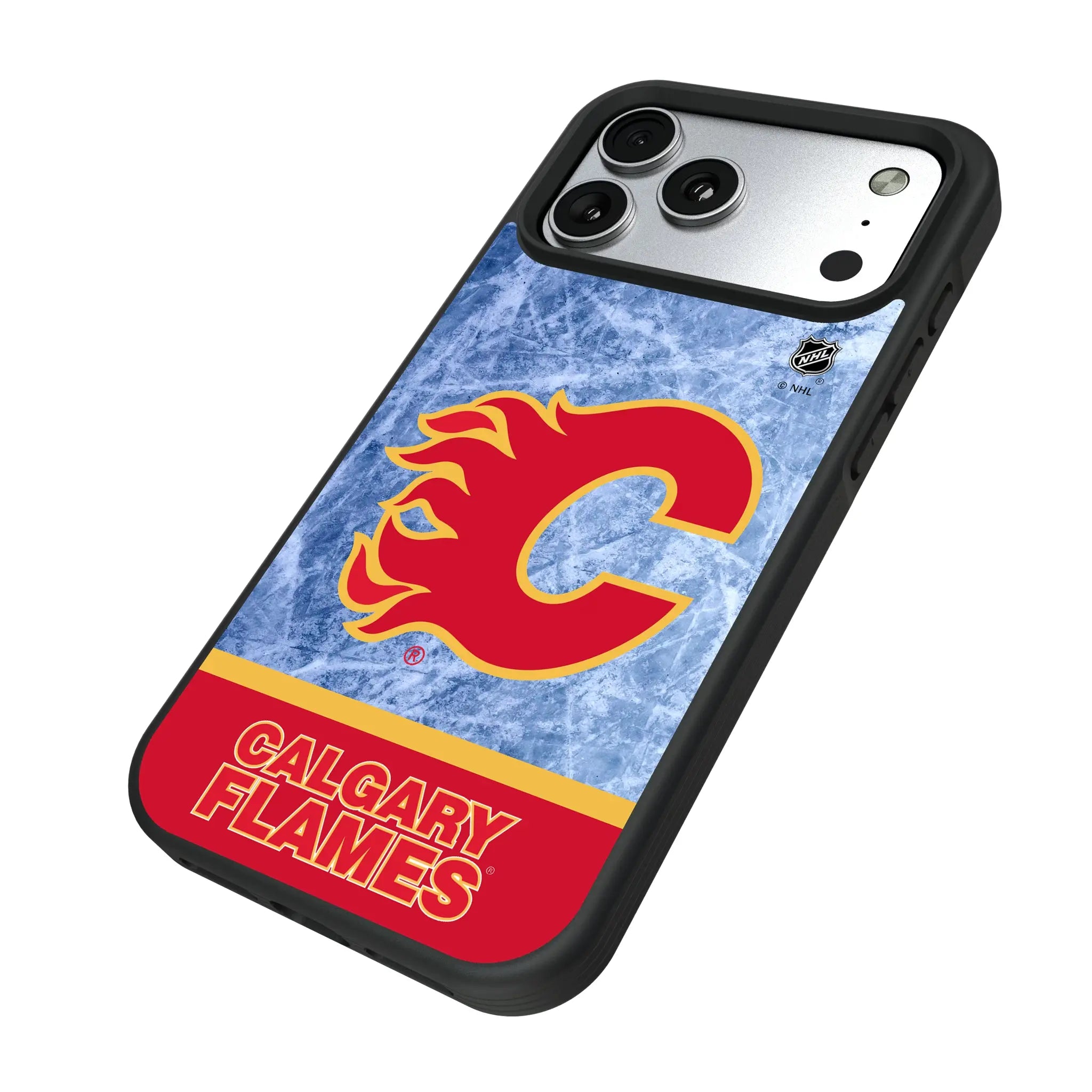 Calgary Flames Ice Wordmark Bump Phone Case