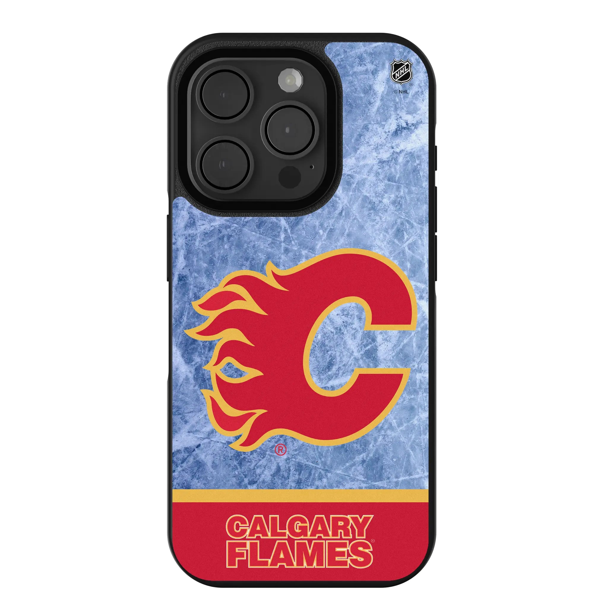 Calgary Flames Ice Wordmark Bump Phone Case