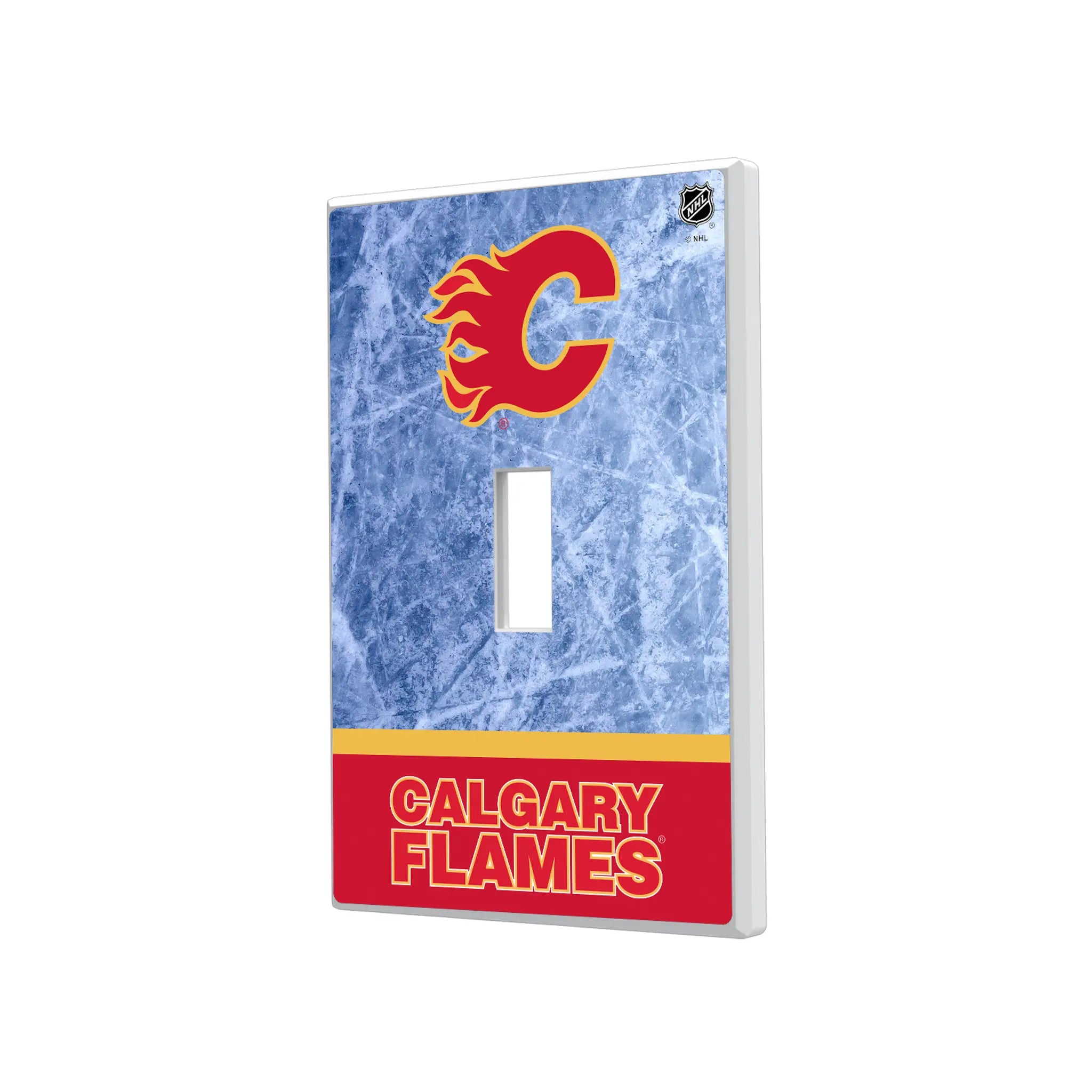Calgary Flames Ice Wordmark Hidden-Screw Light Switch Plate