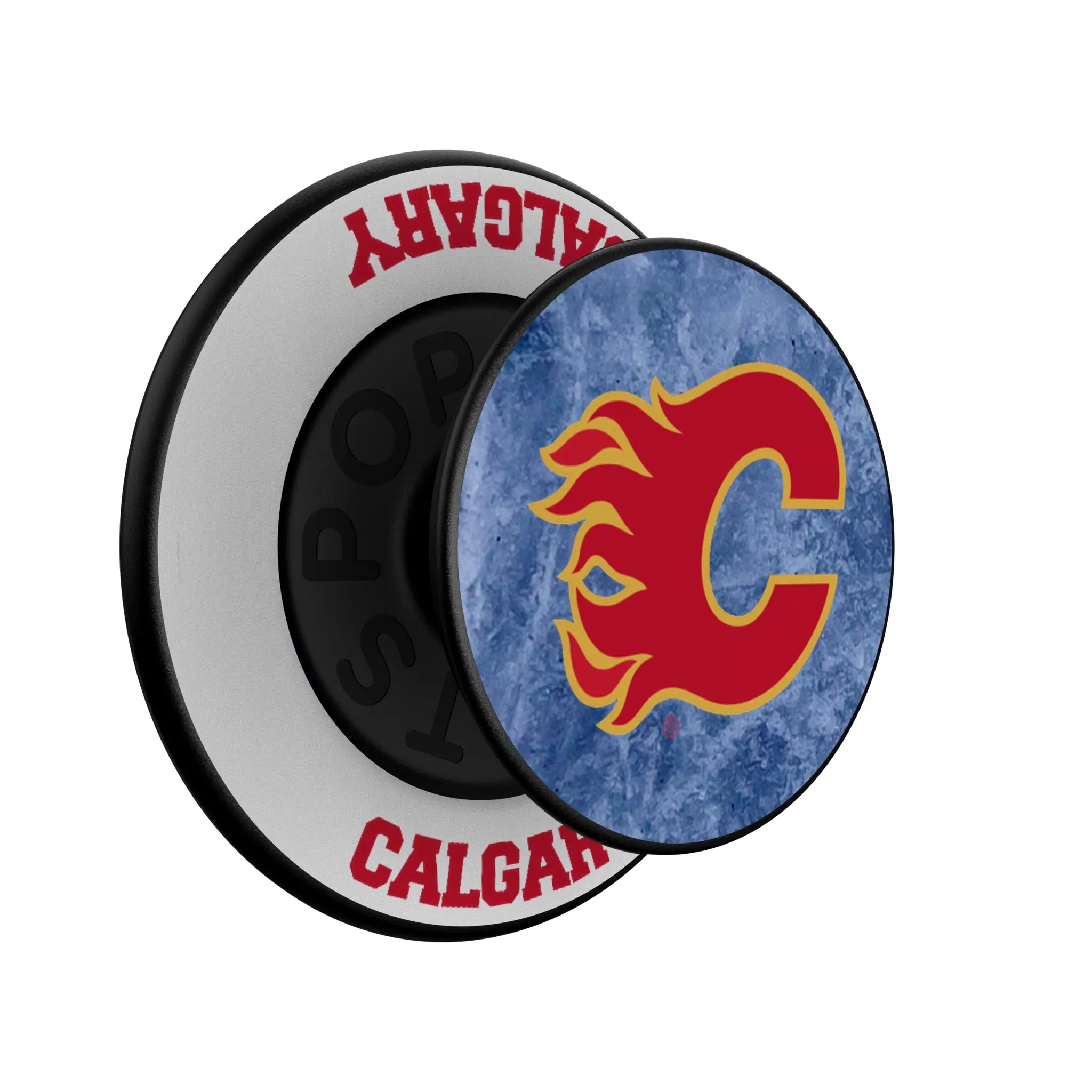 Calgary Flames Ice Wordmark PopSockets Magnetic Phone Grip and Stand