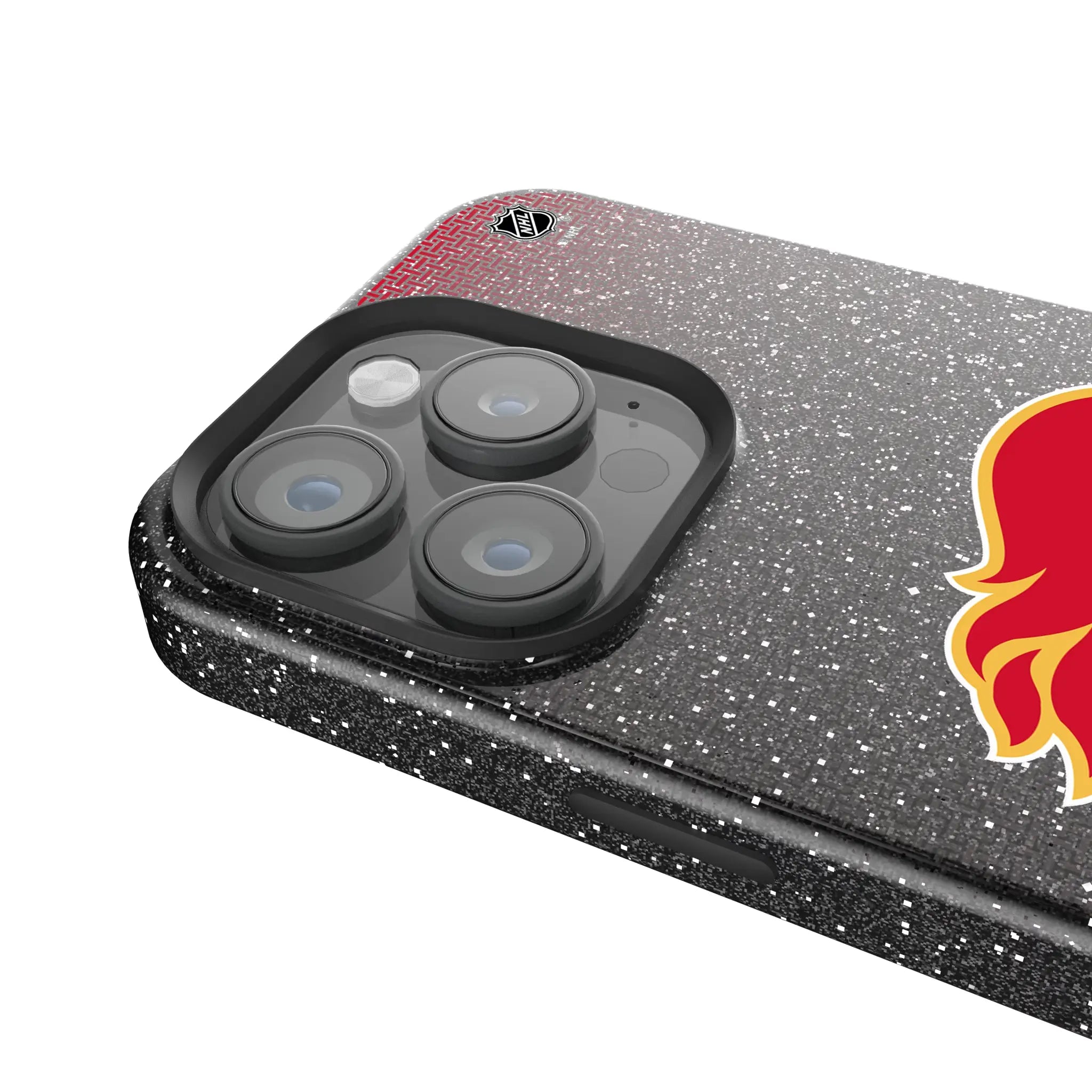 Calgary Flames Linen Bling Phone Case for Apple iPhone