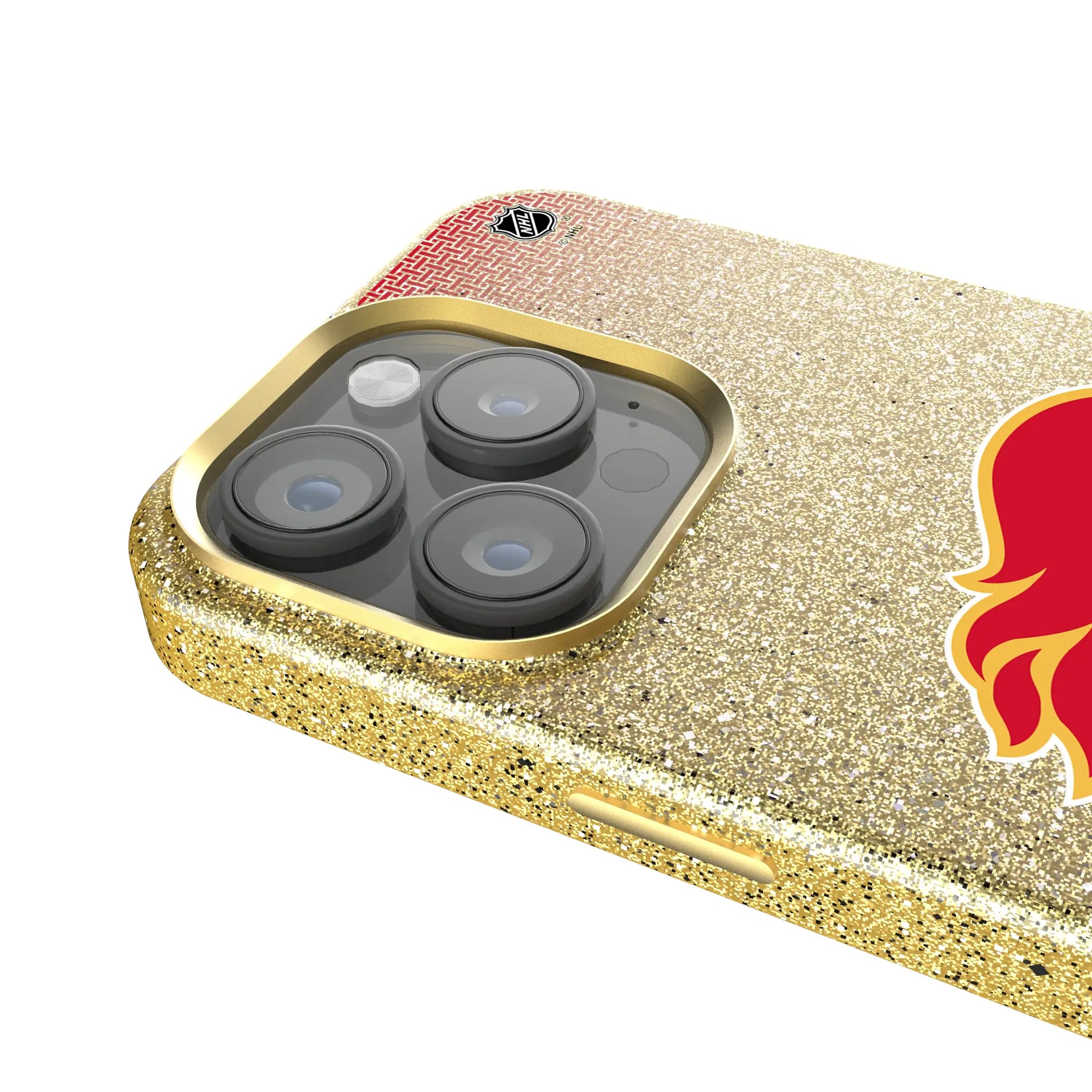 Calgary Flames Linen Bling Phone Case for Apple iPhone