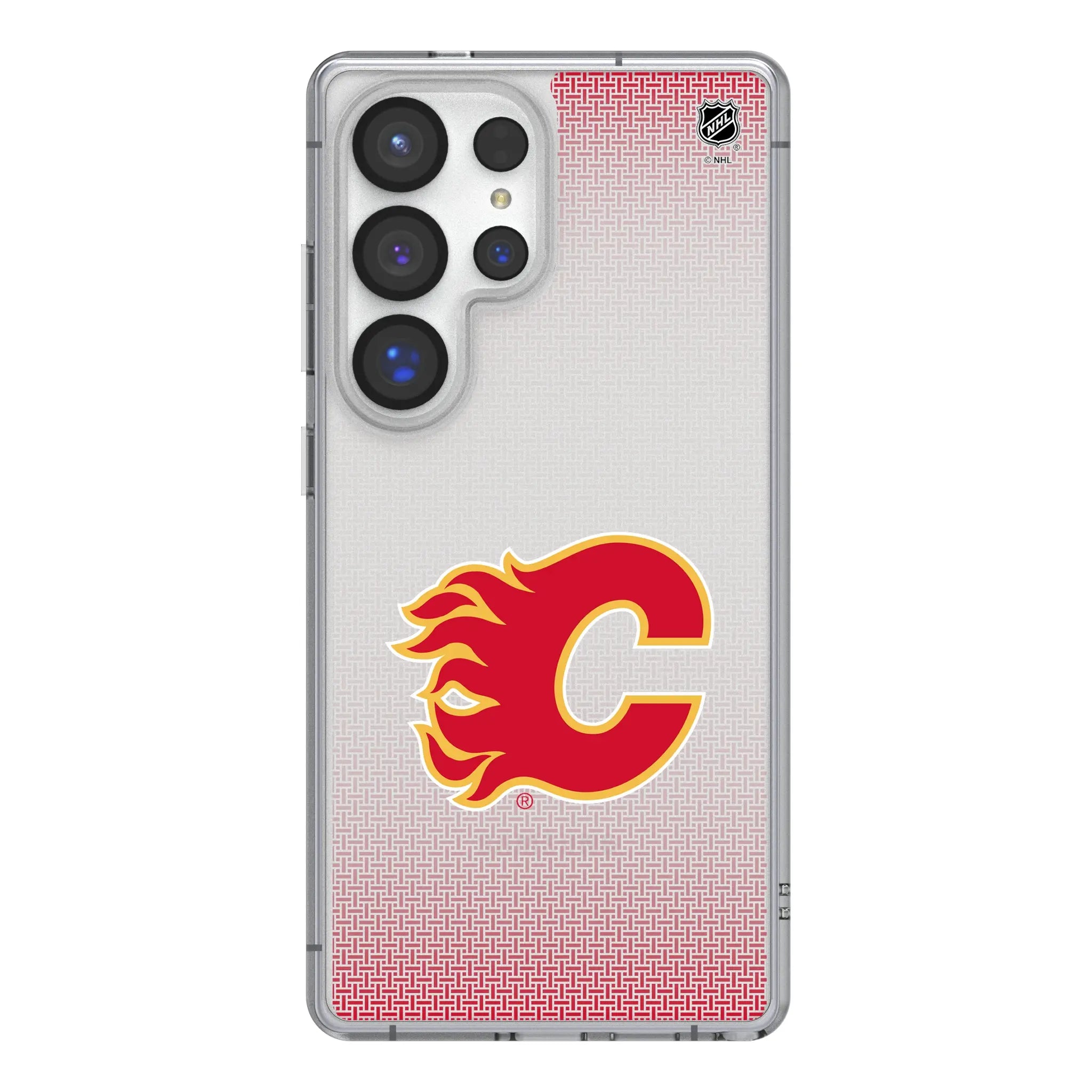 Calgary Flames Linen Clear Phone Case for Samsung Galaxy