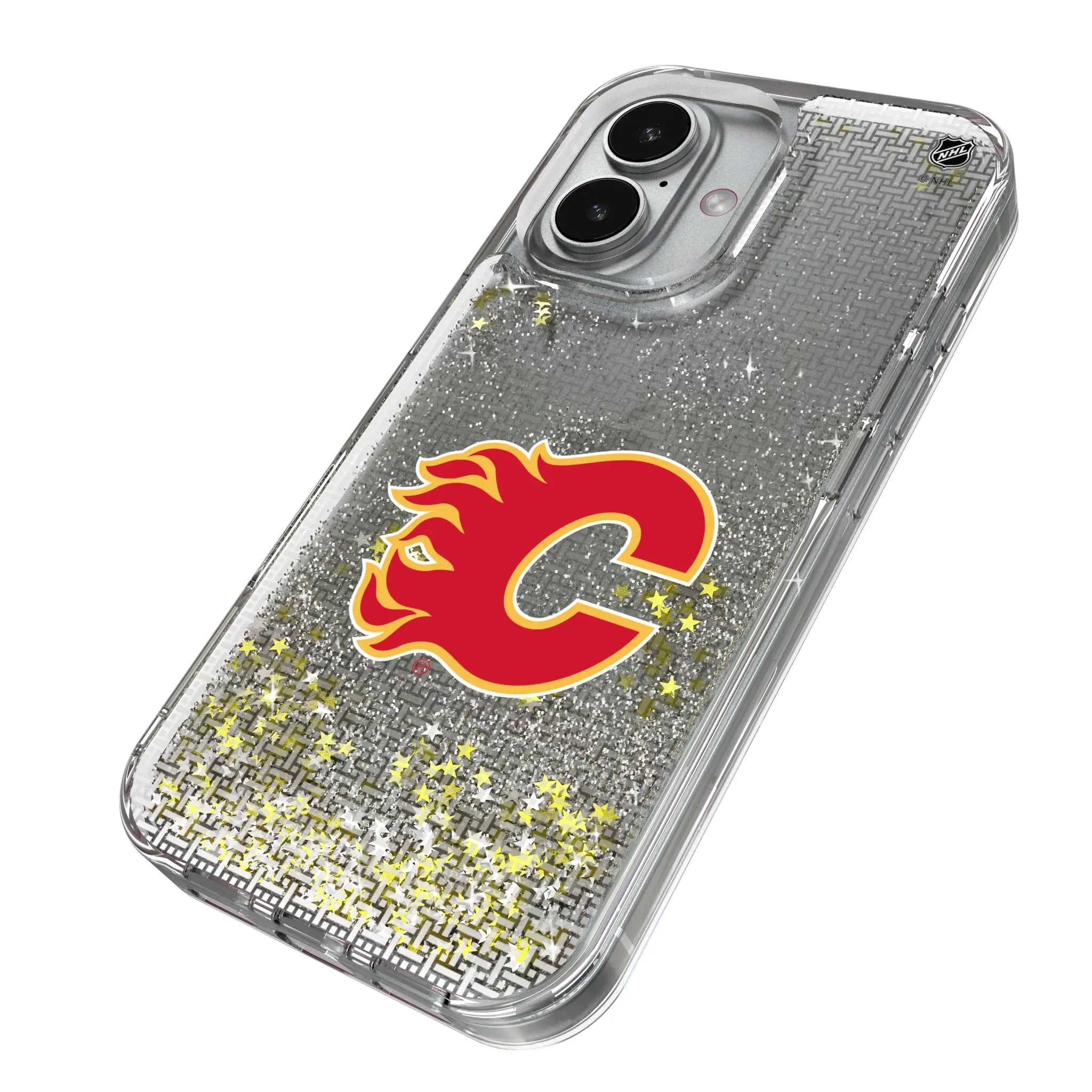 Calgary Flames Linen Glitter Phone Case