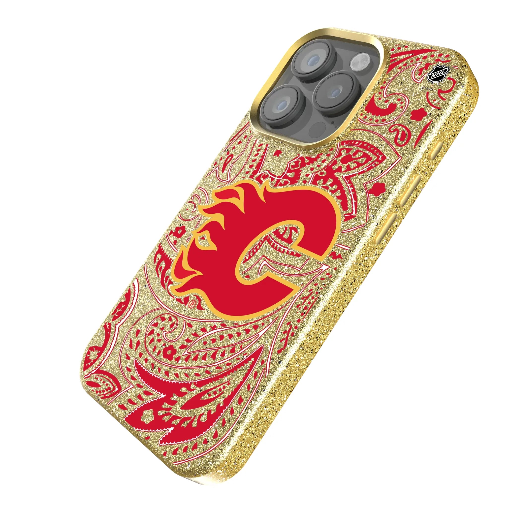 Calgary Flames Paisley Bling Phone Case
