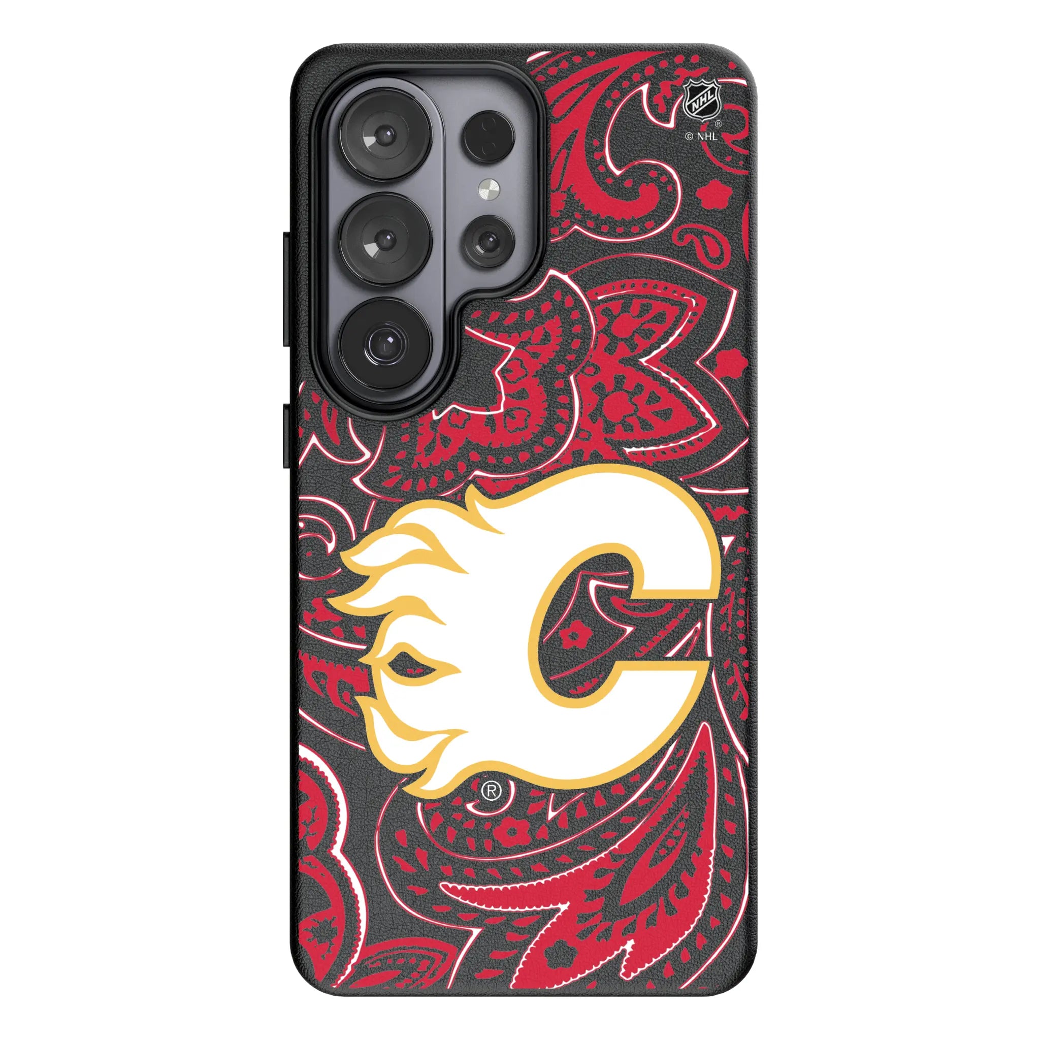 Calgary Flames Paisley MagSafe Compatible Phone Case for Samsung Galaxy