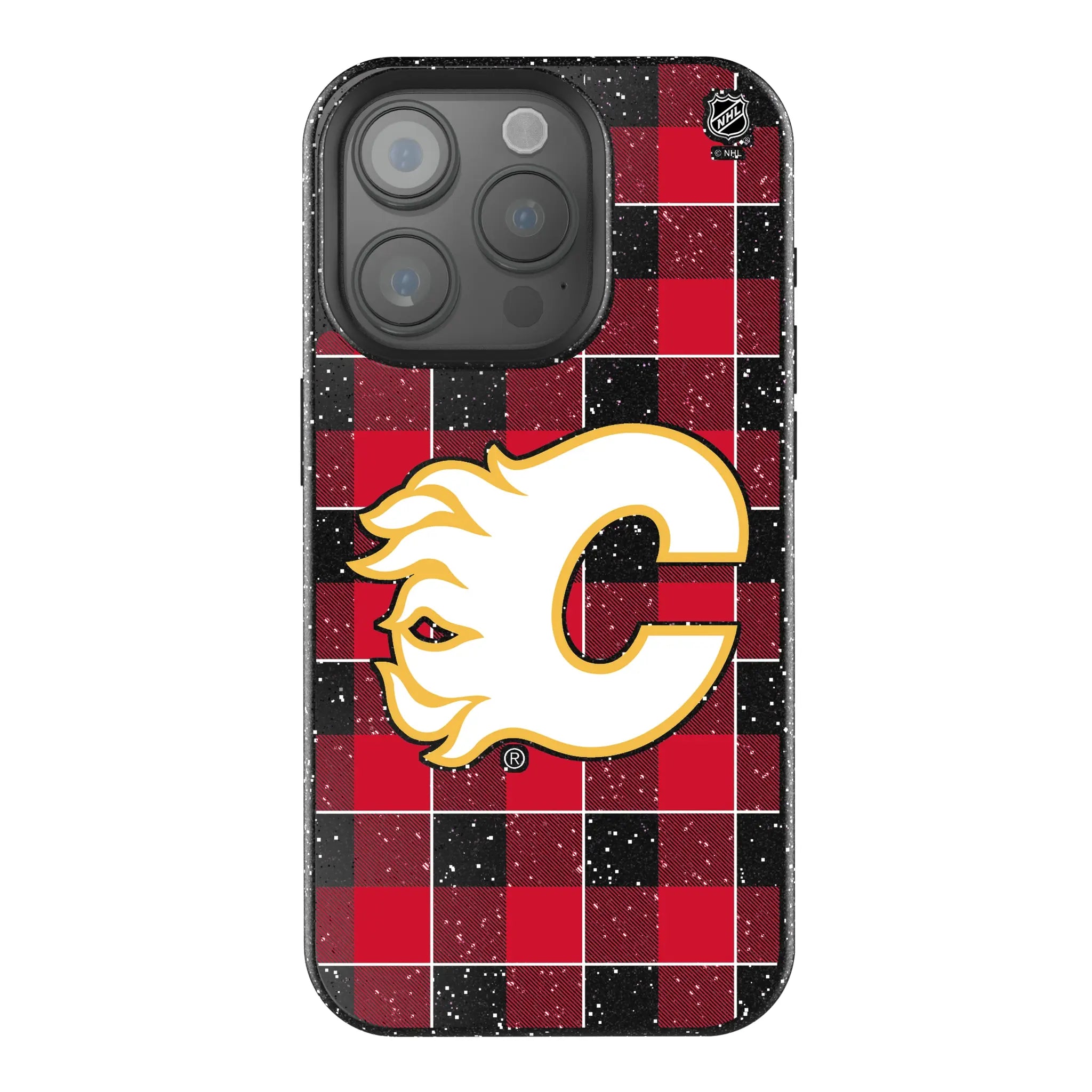 Calgary Flames Plaid Bling Phone Case
