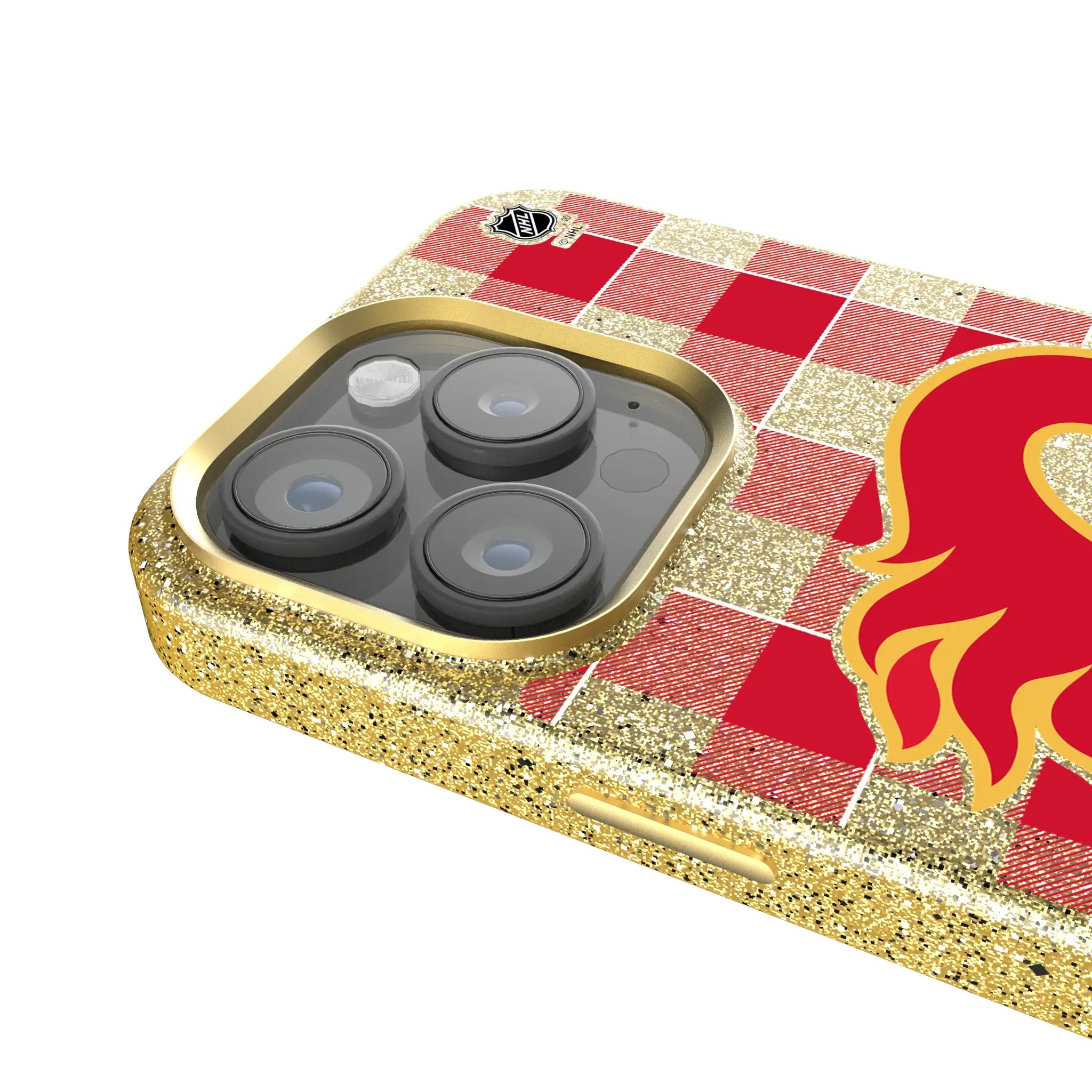 Calgary Flames Plaid Bling Phone Case