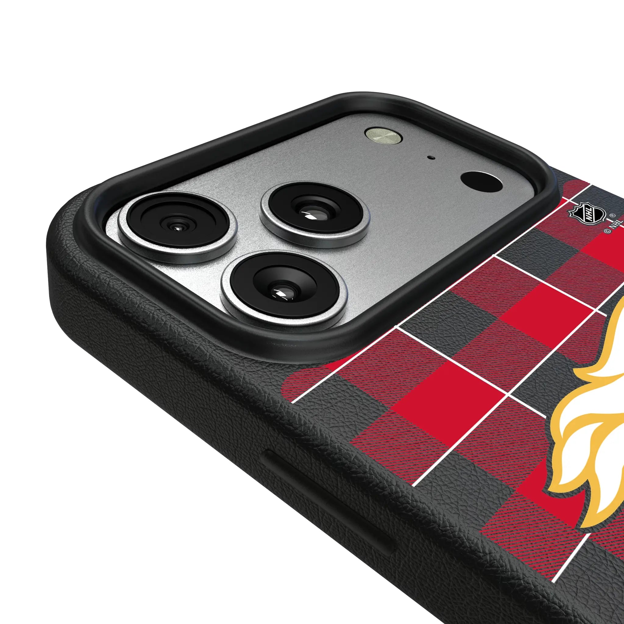 Calgary Flames Plaid MagSafe Compatible Phone Case for Apple iPhone