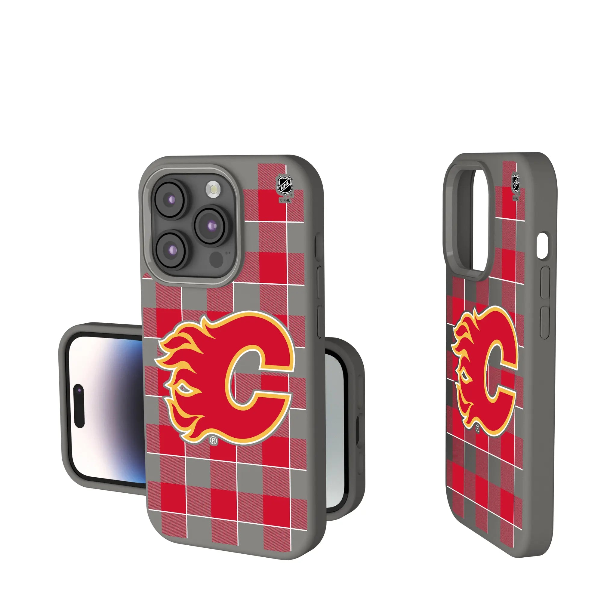Calgary Flames Plaid Soft Touch Phone Case