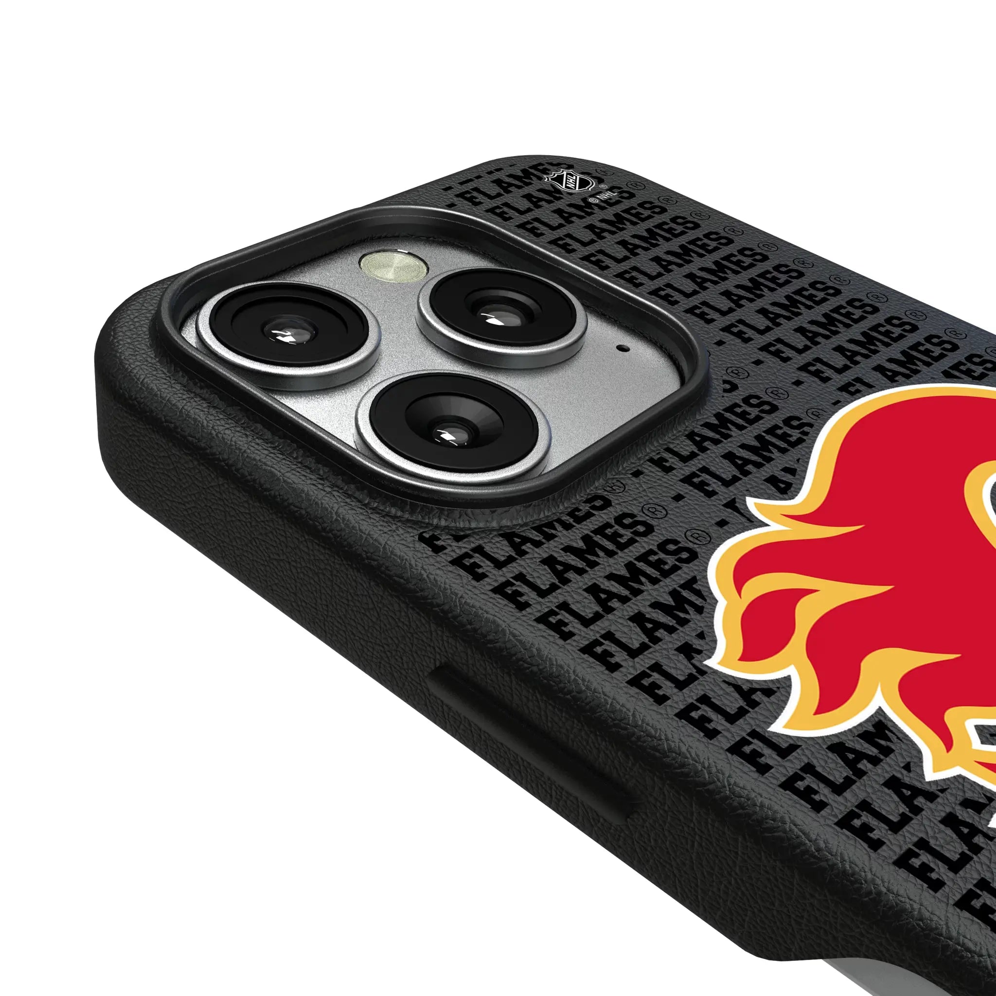 Calgary Flames Text Backdrop MagSafe Compatible Phone Case for Apple iPhone