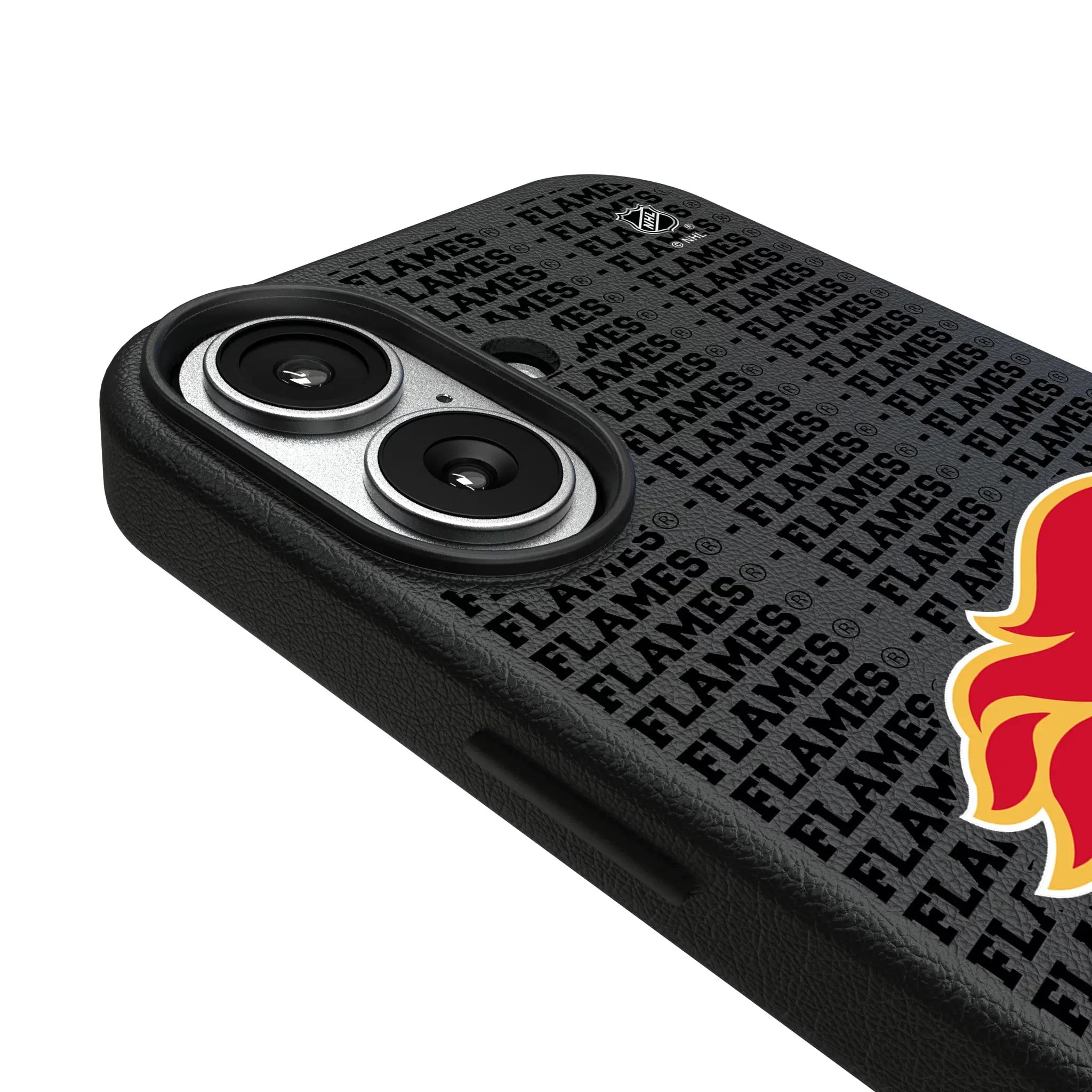 Calgary Flames Text Backdrop MagSafe Compatible Phone Case for Apple iPhone