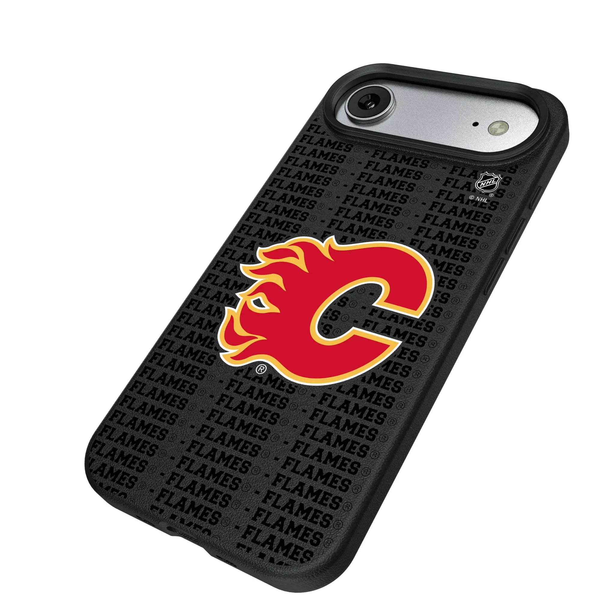 Calgary Flames Text Backdrop MagSafe Compatible Phone Case for Apple iPhone