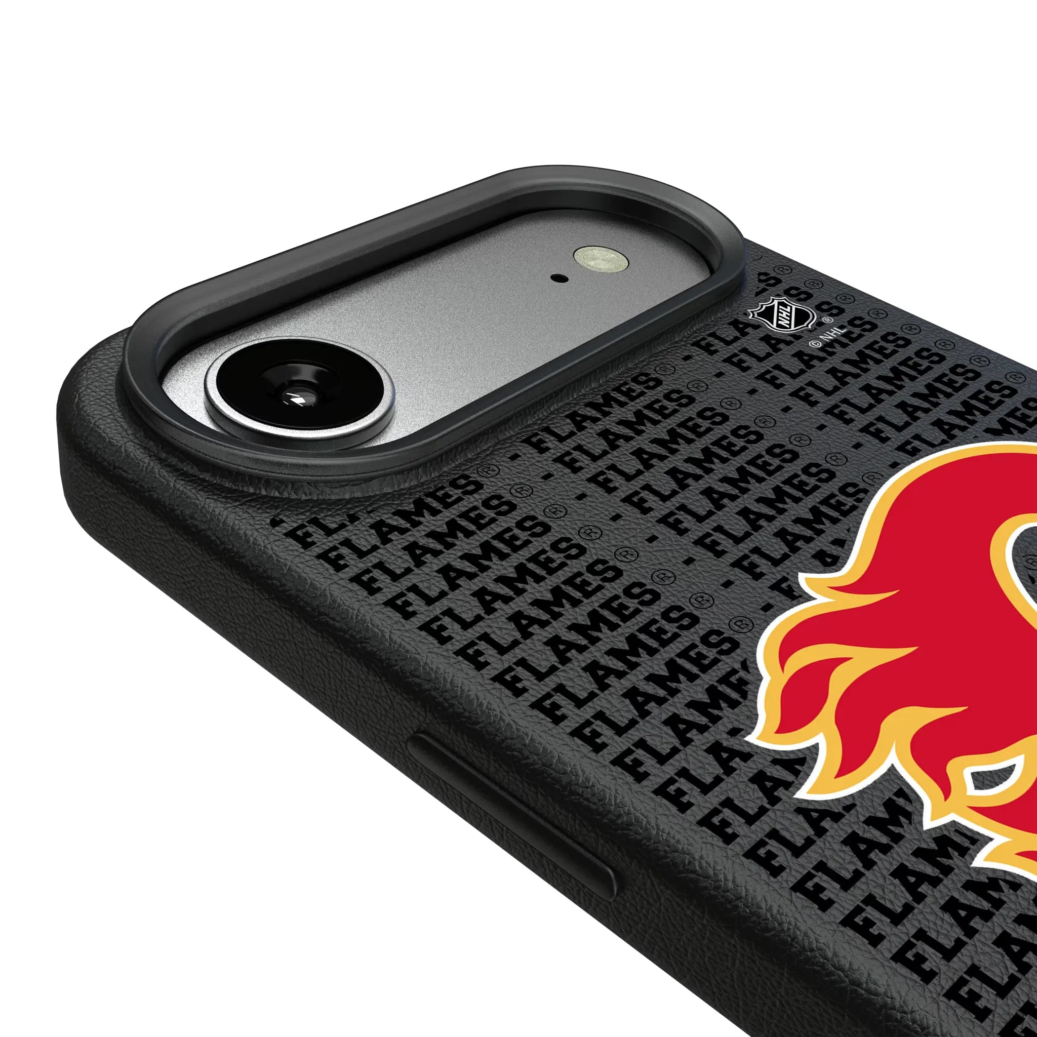 Calgary Flames Text Backdrop MagSafe Compatible Phone Case for Apple iPhone
