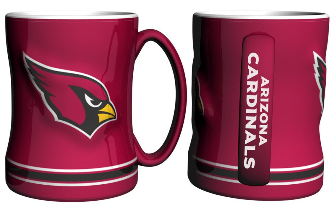 Arizona Cardinals Coffee Mug 14oz Sculpted Relief Team Color - Sports Collectibles, Sports Memorabilia, Sports Fan Shop, Sports Gifts