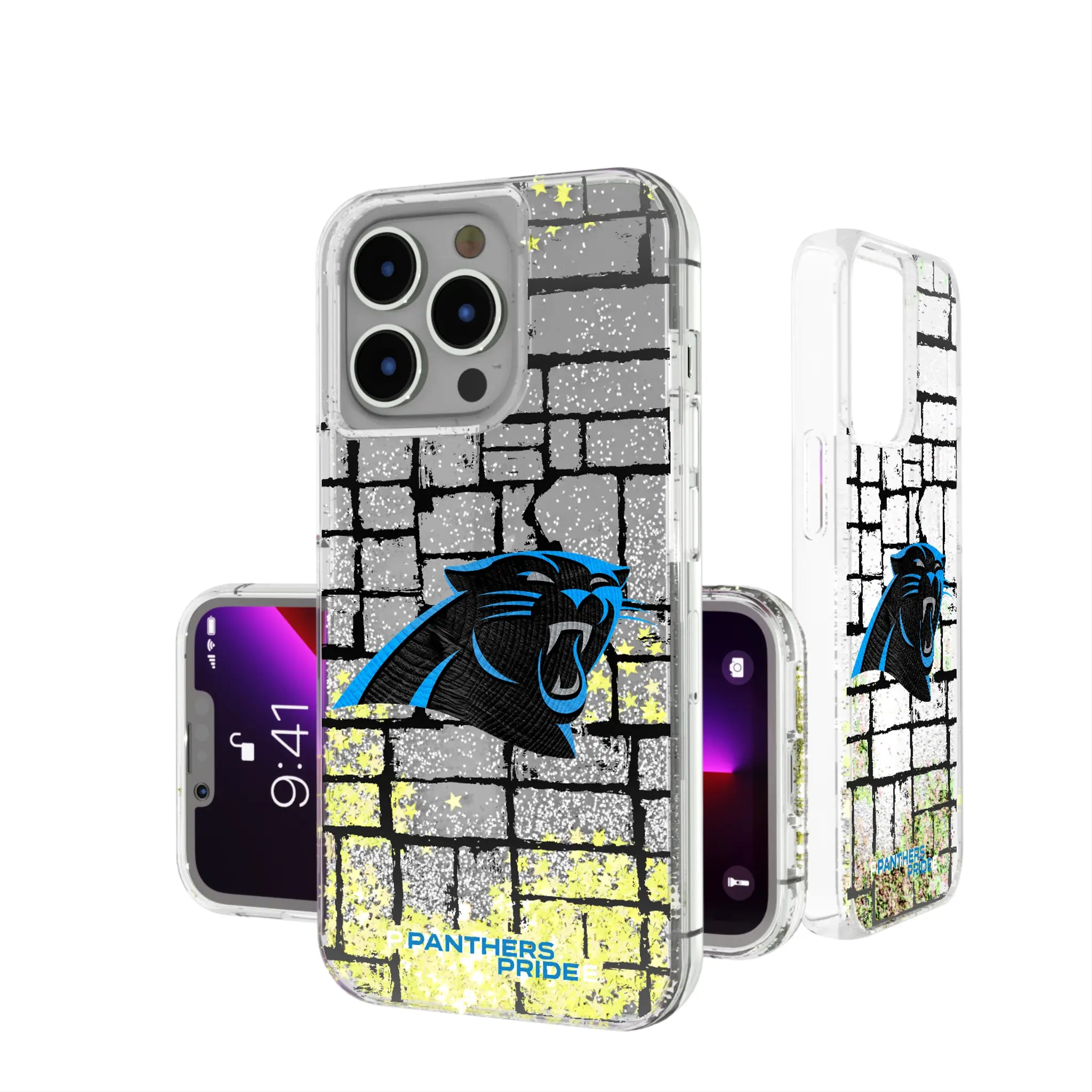 Carolina Panthers Brick Glitter Phone Case for Apple iPhone