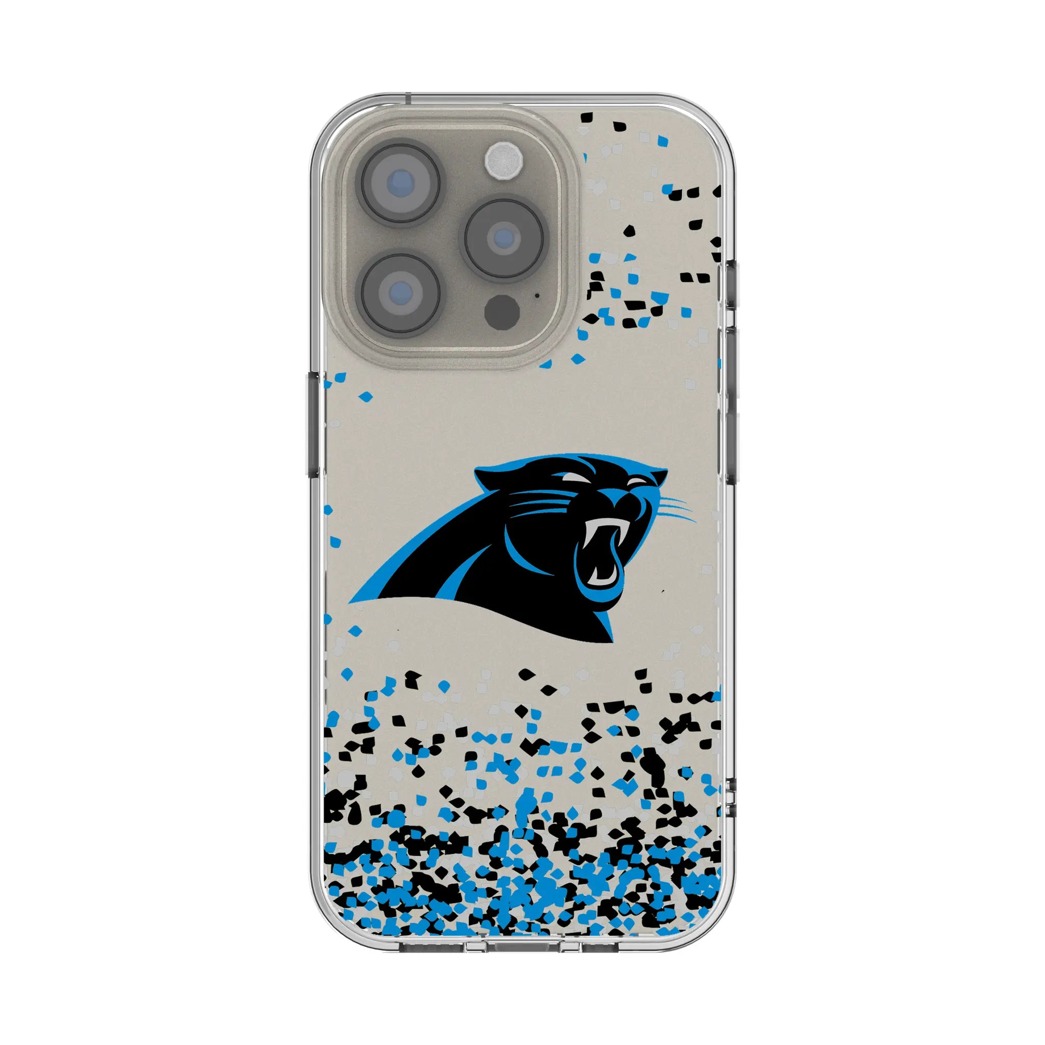 Carolina Panthers Confetti Clear Phone Case for Apple iPhone