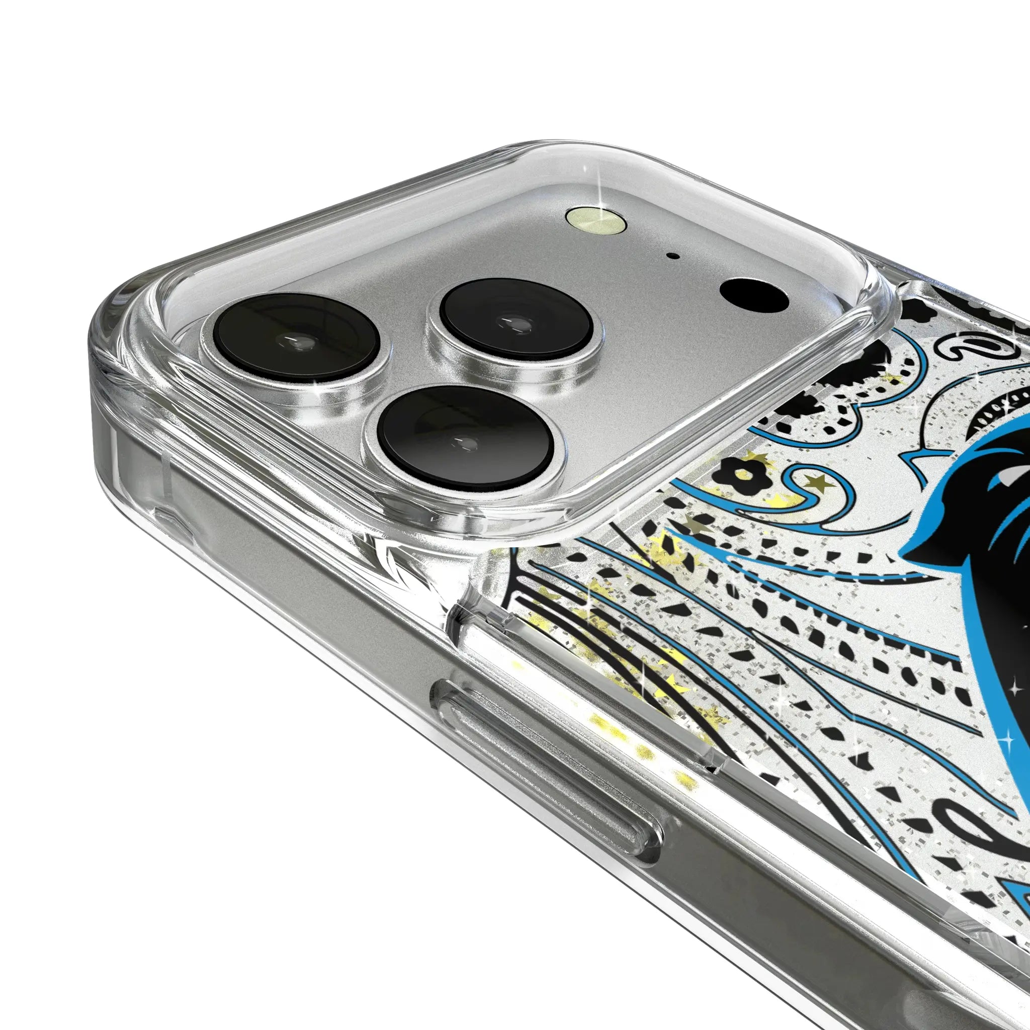 Carolina Panthers Paisley Glitter Phone Case