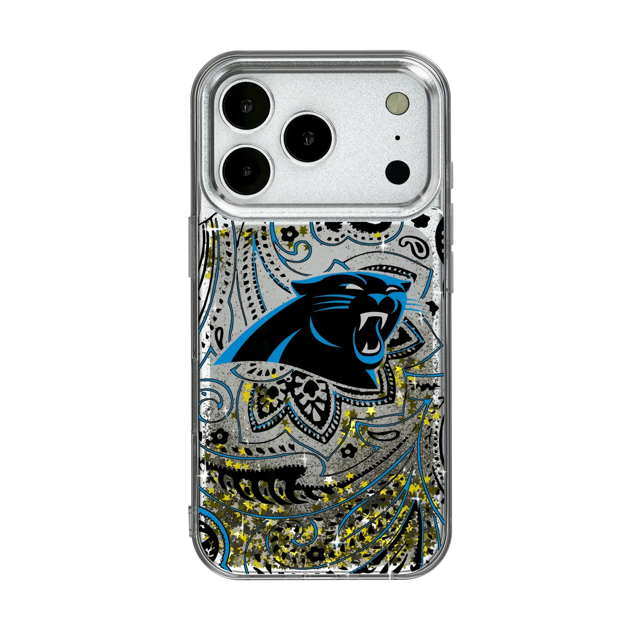 Carolina Panthers Paisley Glitter Phone Case