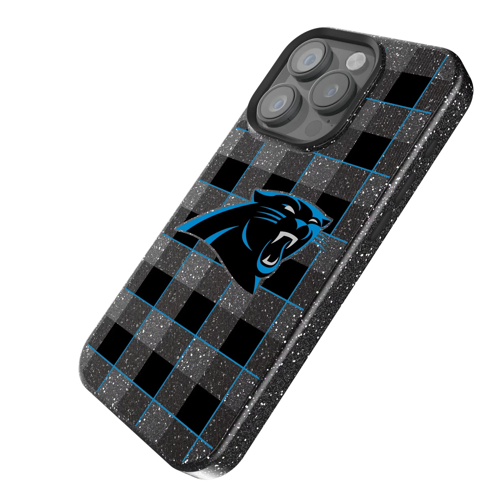 Carolina Panthers Plaid Bling Phone Case