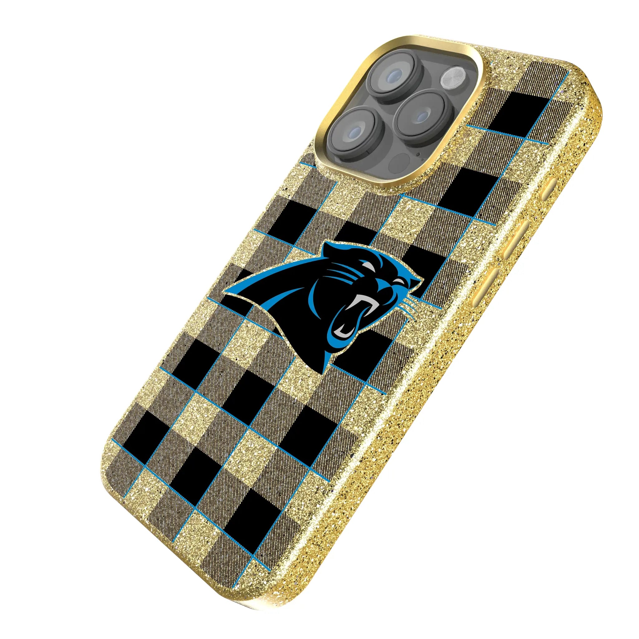 Carolina Panthers Plaid Bling Phone Case