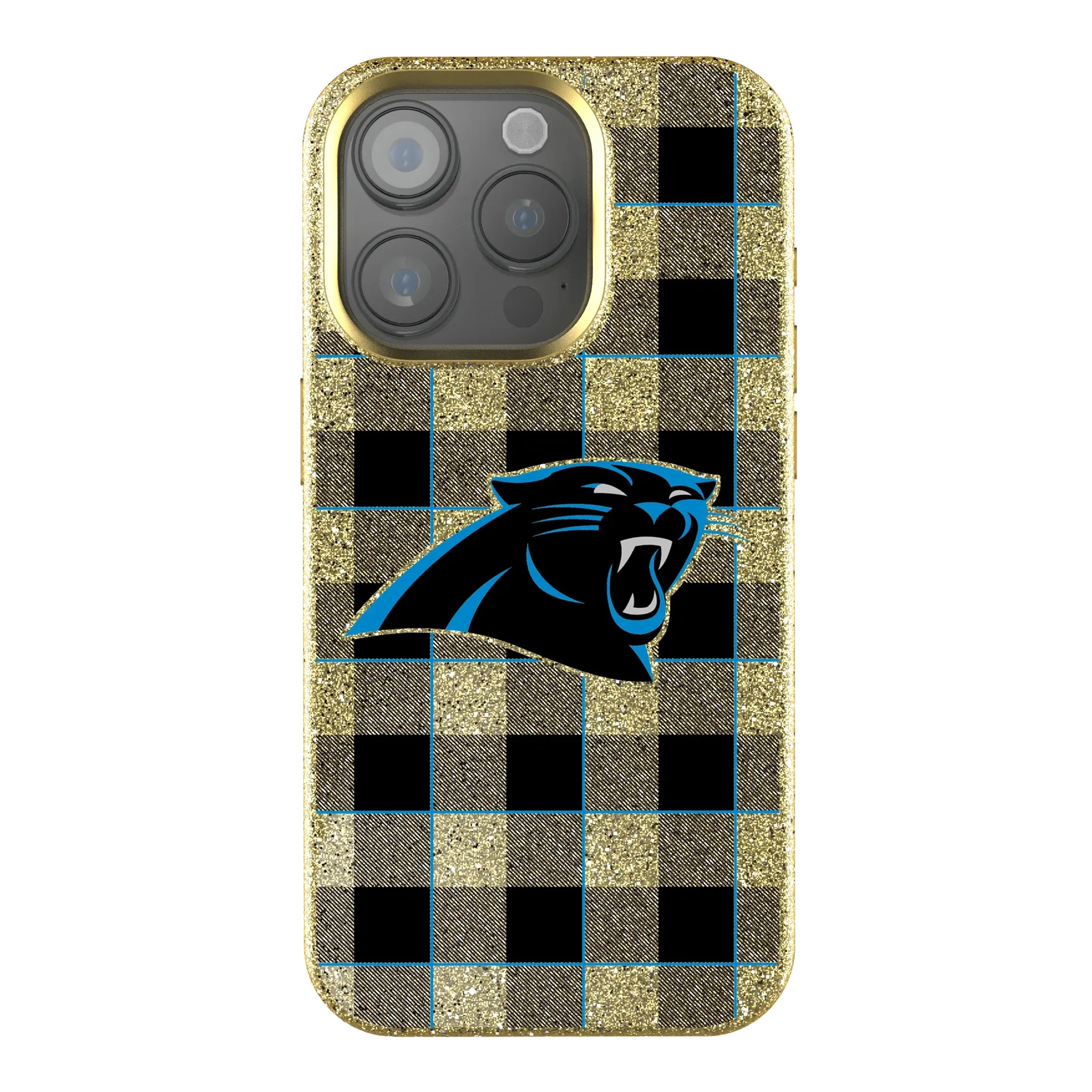 Carolina Panthers Plaid Bling Phone Case