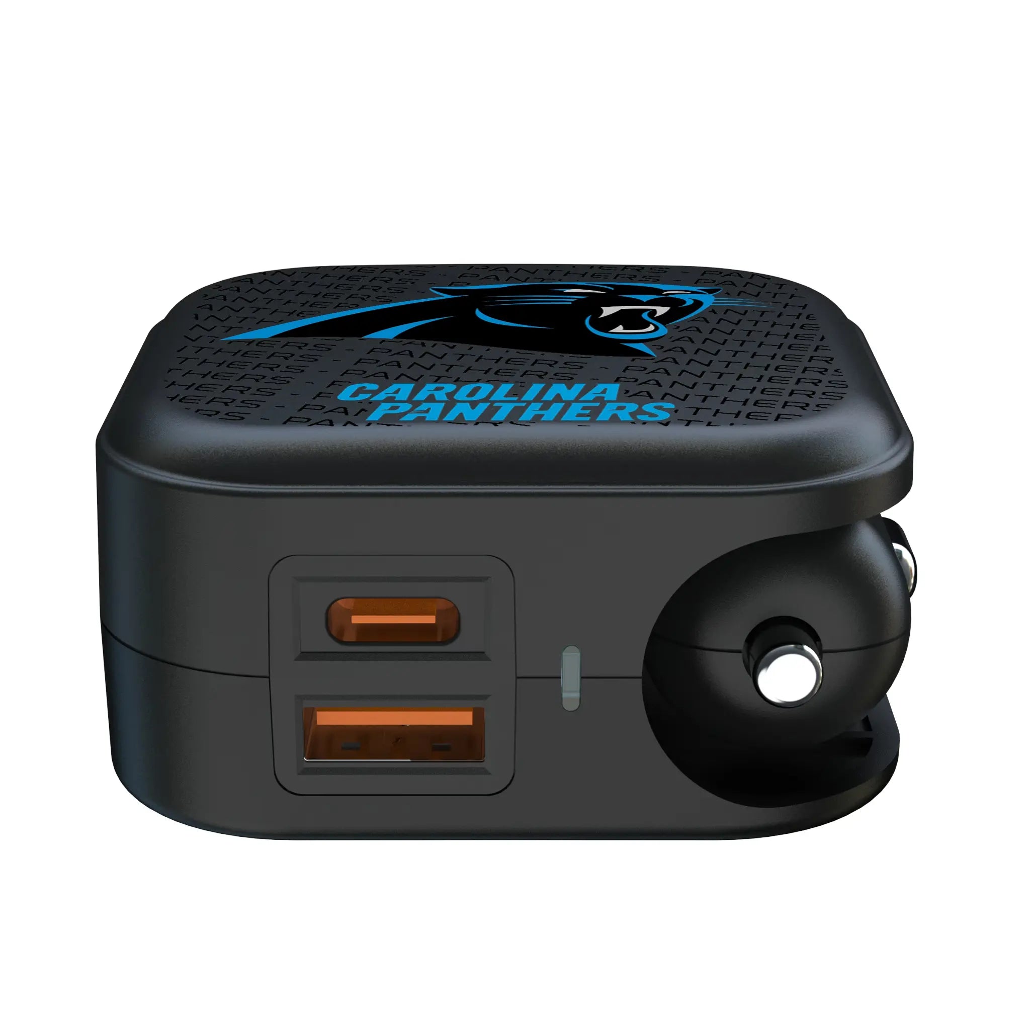 Carolina Panthers Text Backdrop 2 in 1 USB A/C Charger