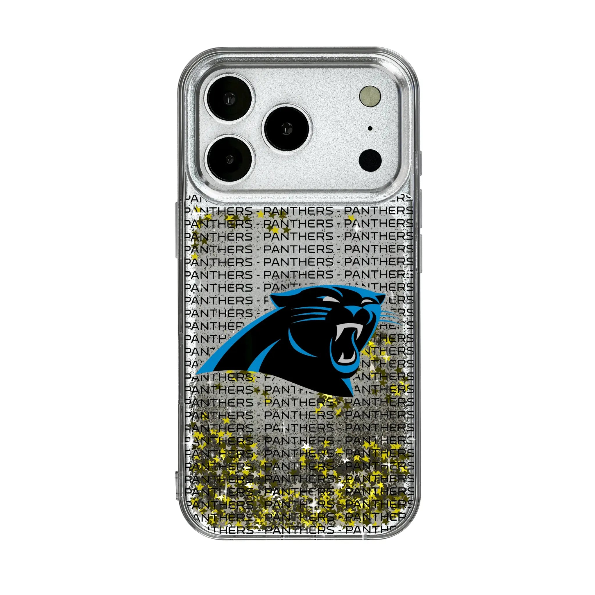 Carolina Panthers Text Backdrop Glitter Phone Case
