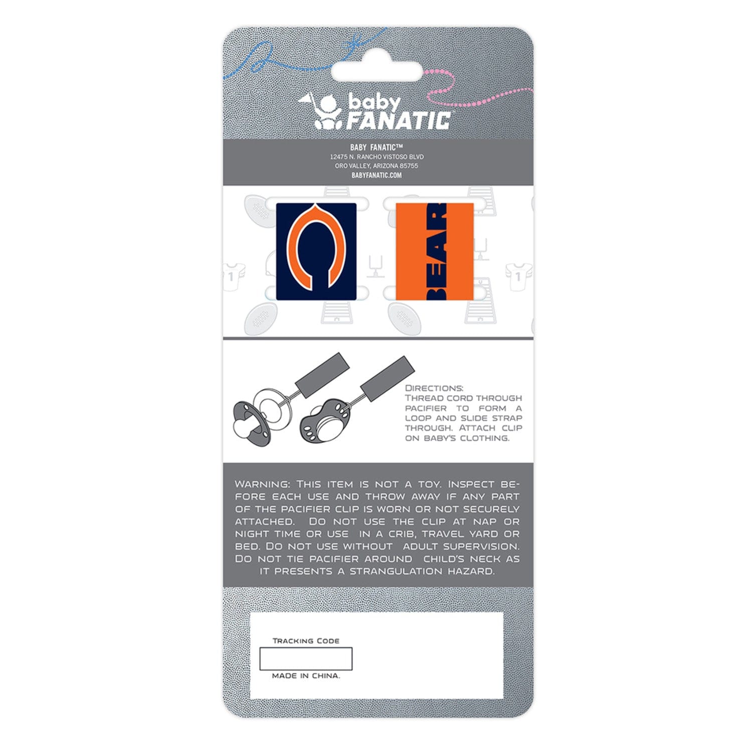 Chicago Bears Pacifier Clip Set - 2-Pack