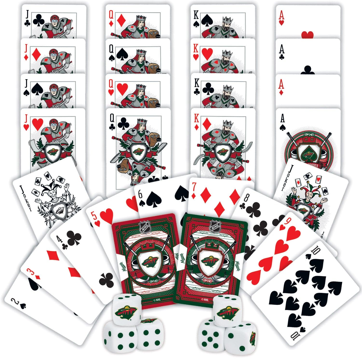 Minnesota Wild 2-Pack Playing Cards and Dice Set - Sports Gifts, Sports Memorabilia, Sports Collectibles, Fan Shop
