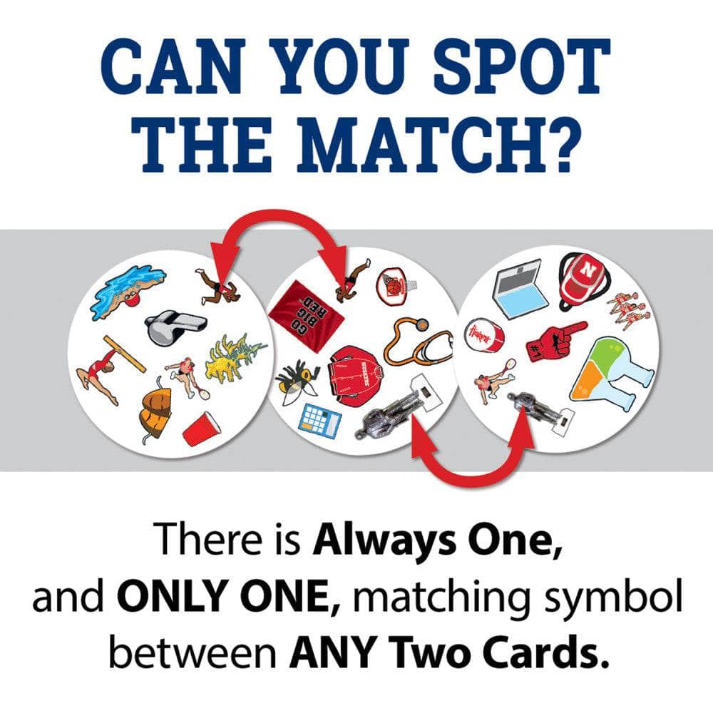 Nebraska Cornhuskers Spot It! Card Game