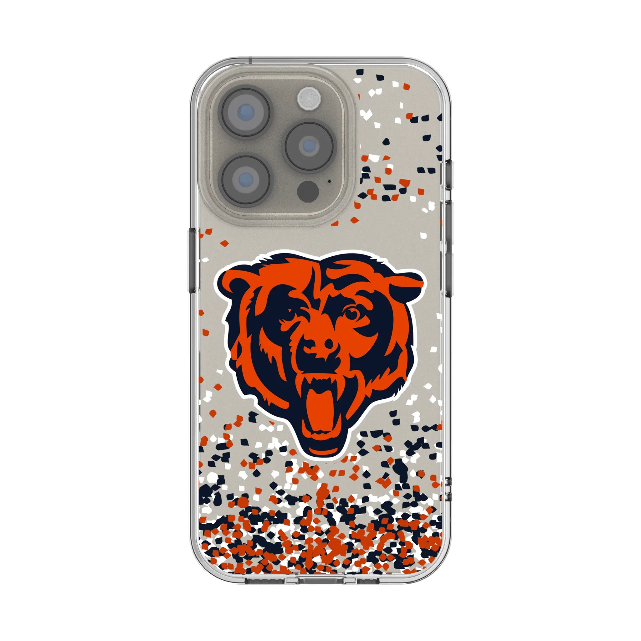 Chicago Bears Confetti Clear Phone Case for Apple iPhone