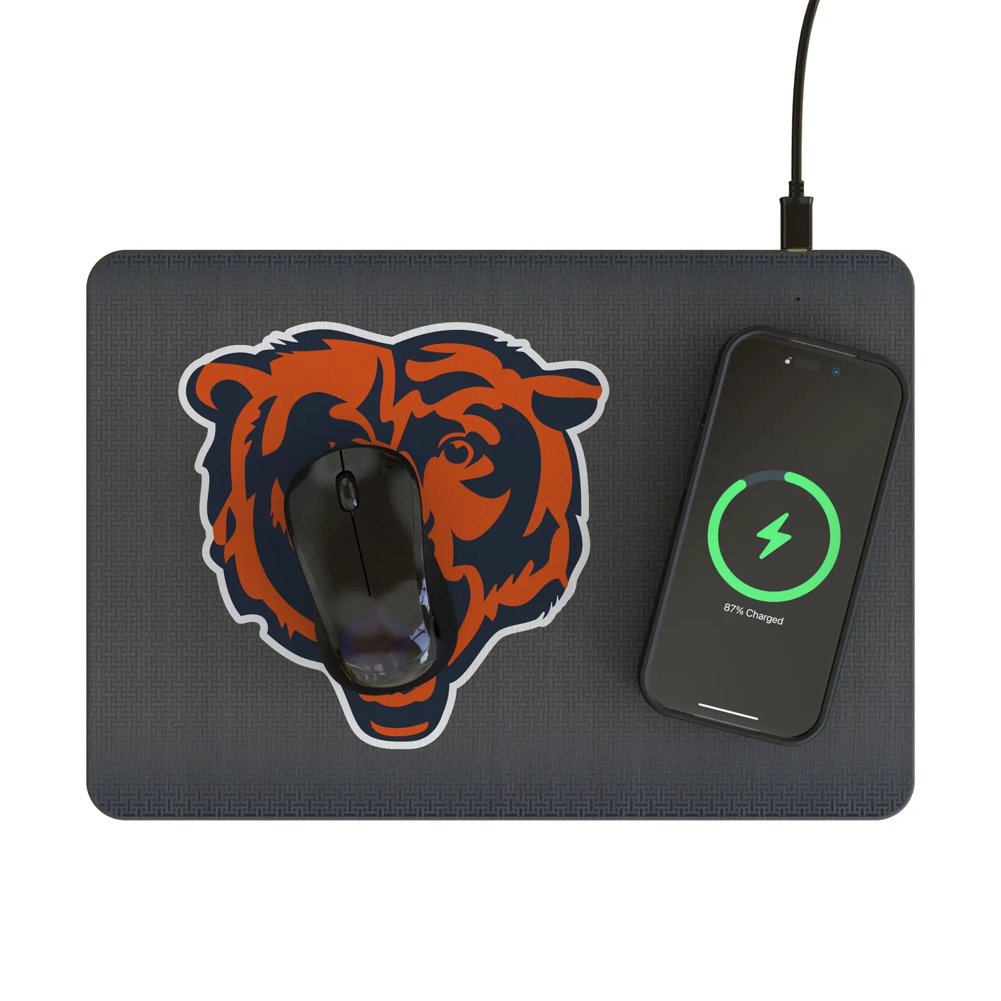 Chicago Bears Linen 15-Watt Wireless Charger and Mouse Pad