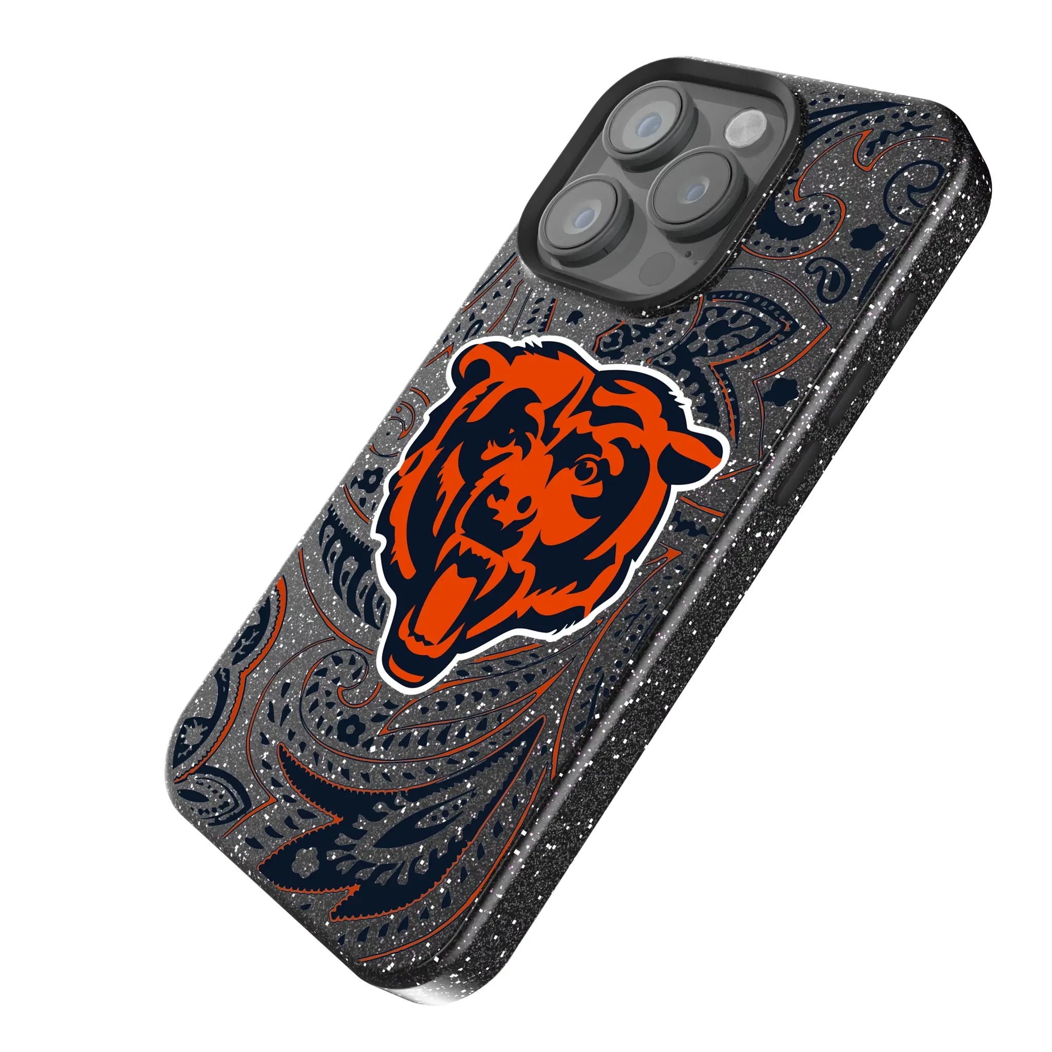 Chicago Bears Paisley Bling Phone Case