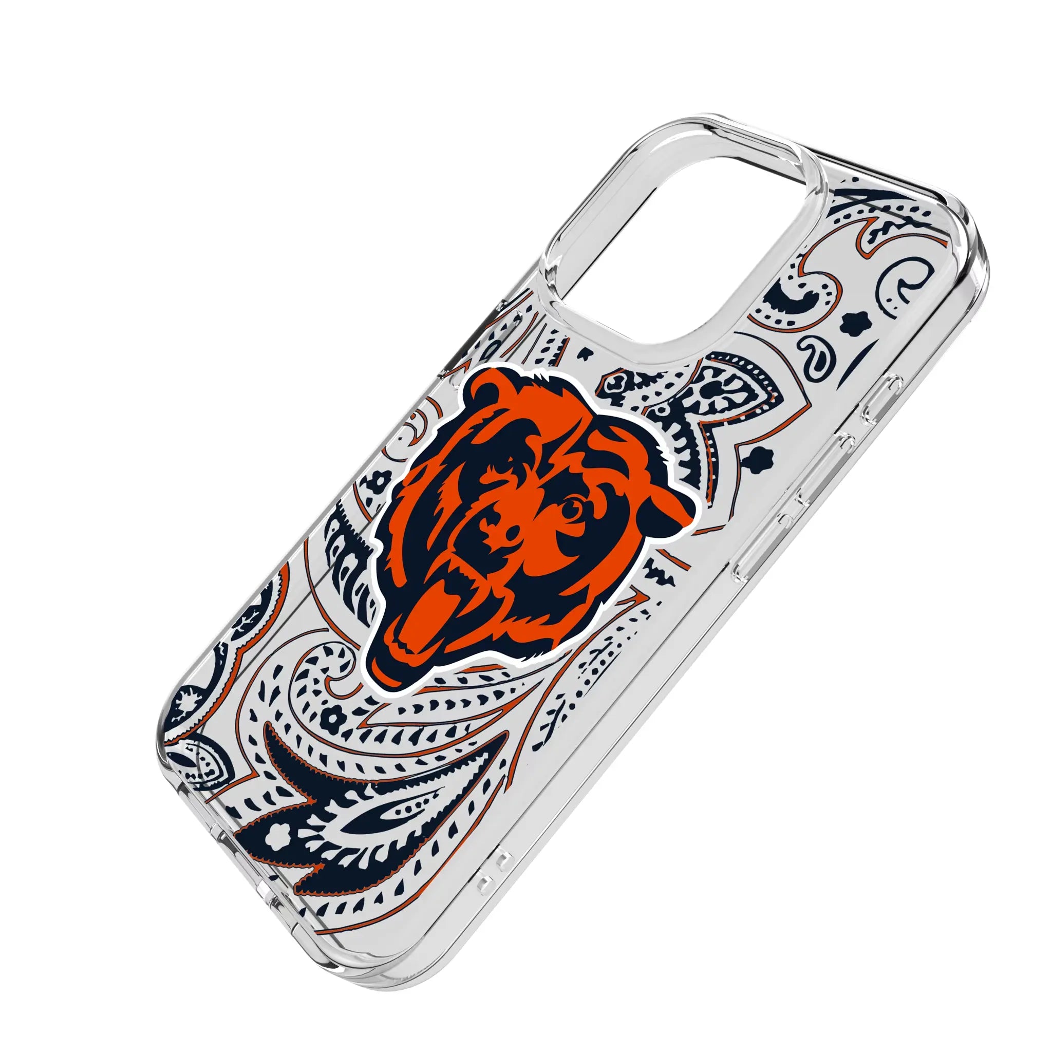 Chicago Bears Paisley Clear Phone Case for Apple iPhone