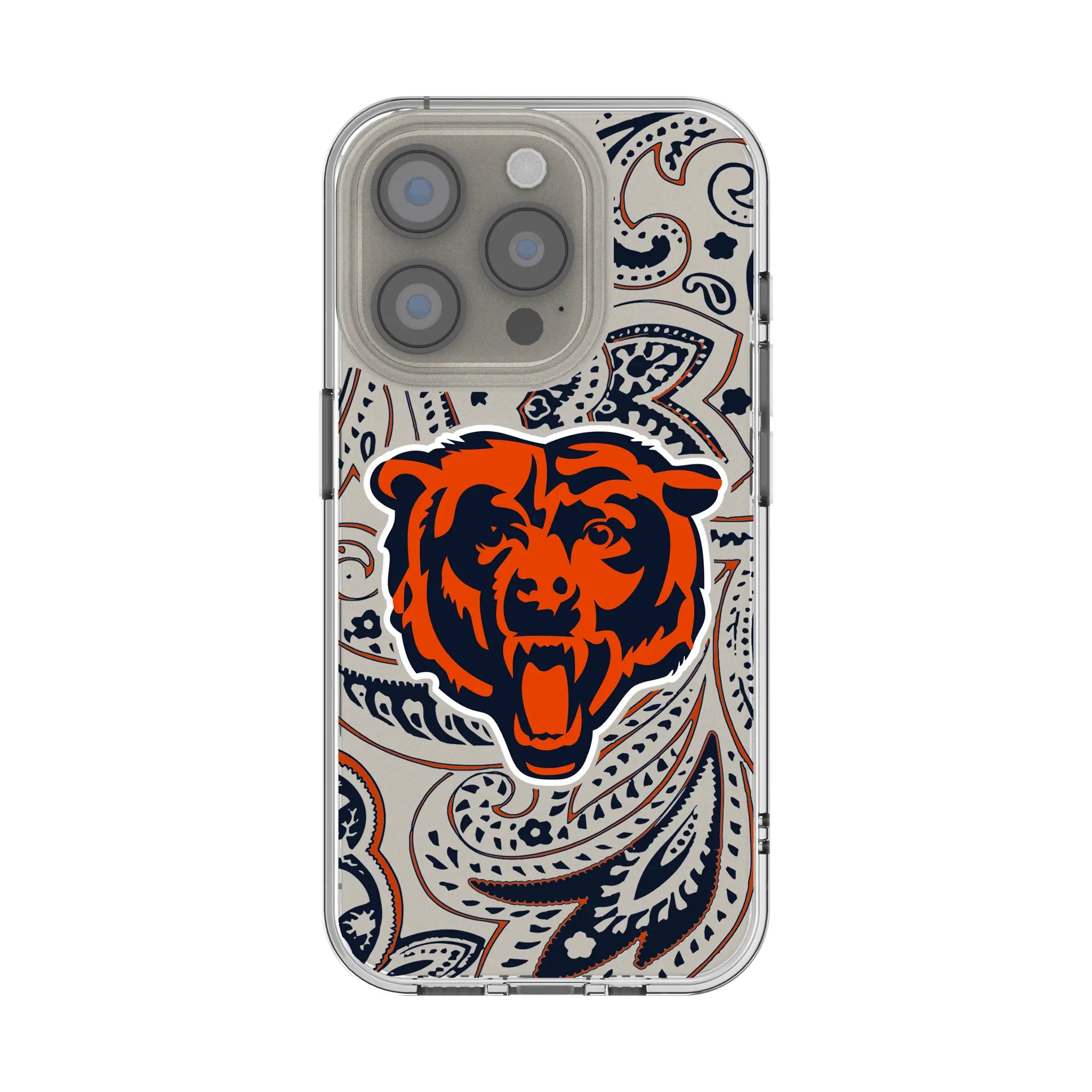 Chicago Bears Paisley Clear Phone Case for Apple iPhone