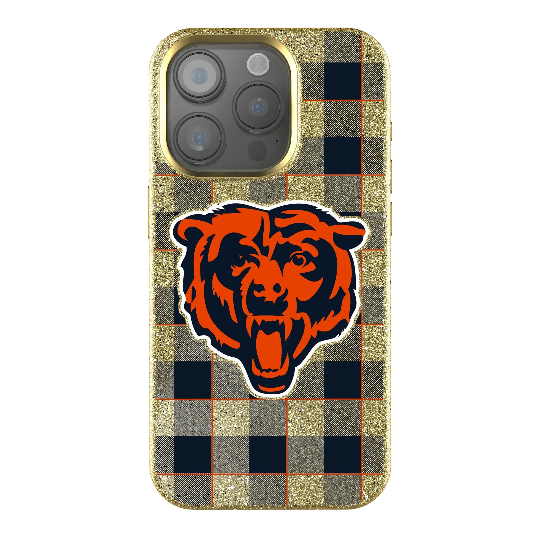 Chicago Bears Plaid Bling Phone Case