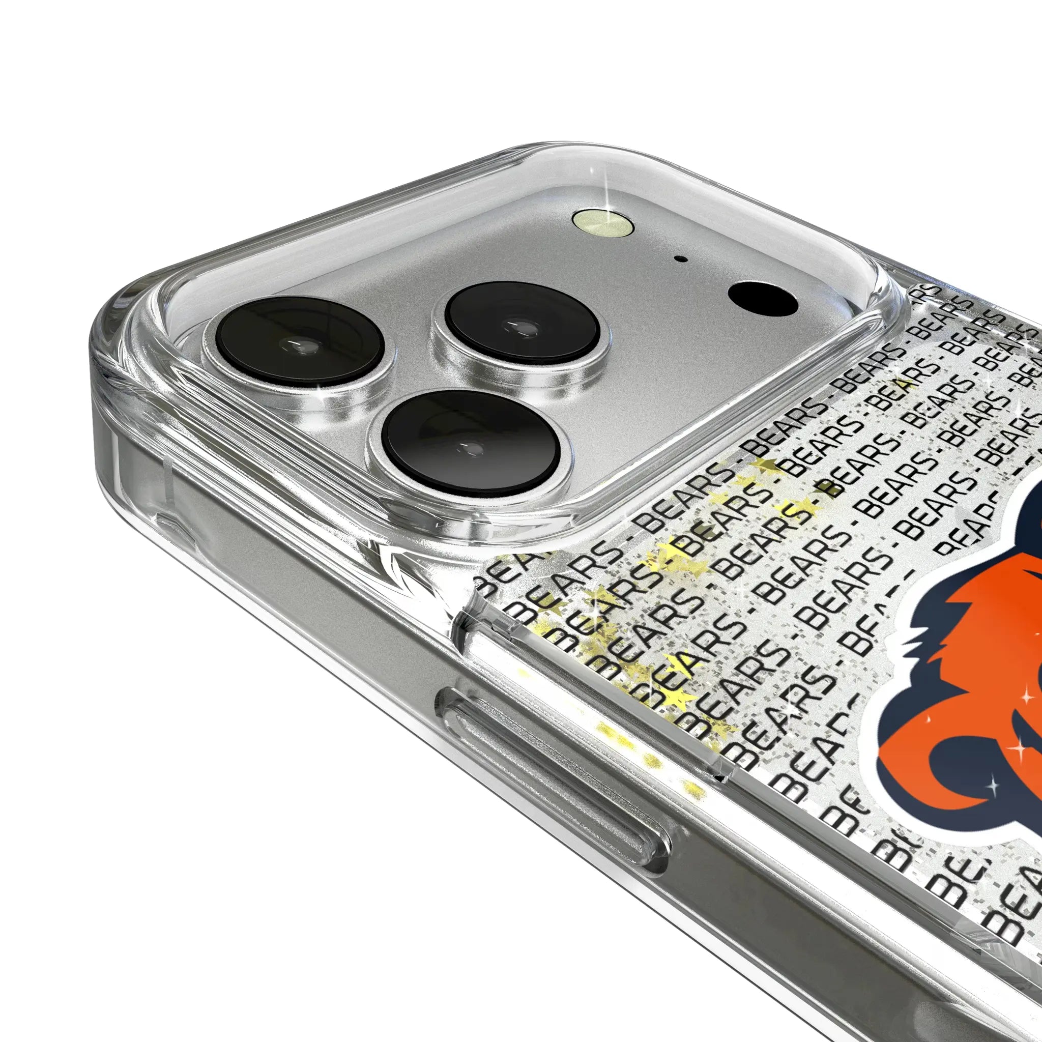 Chicago Bears Text Backdrop Glitter Phone Case