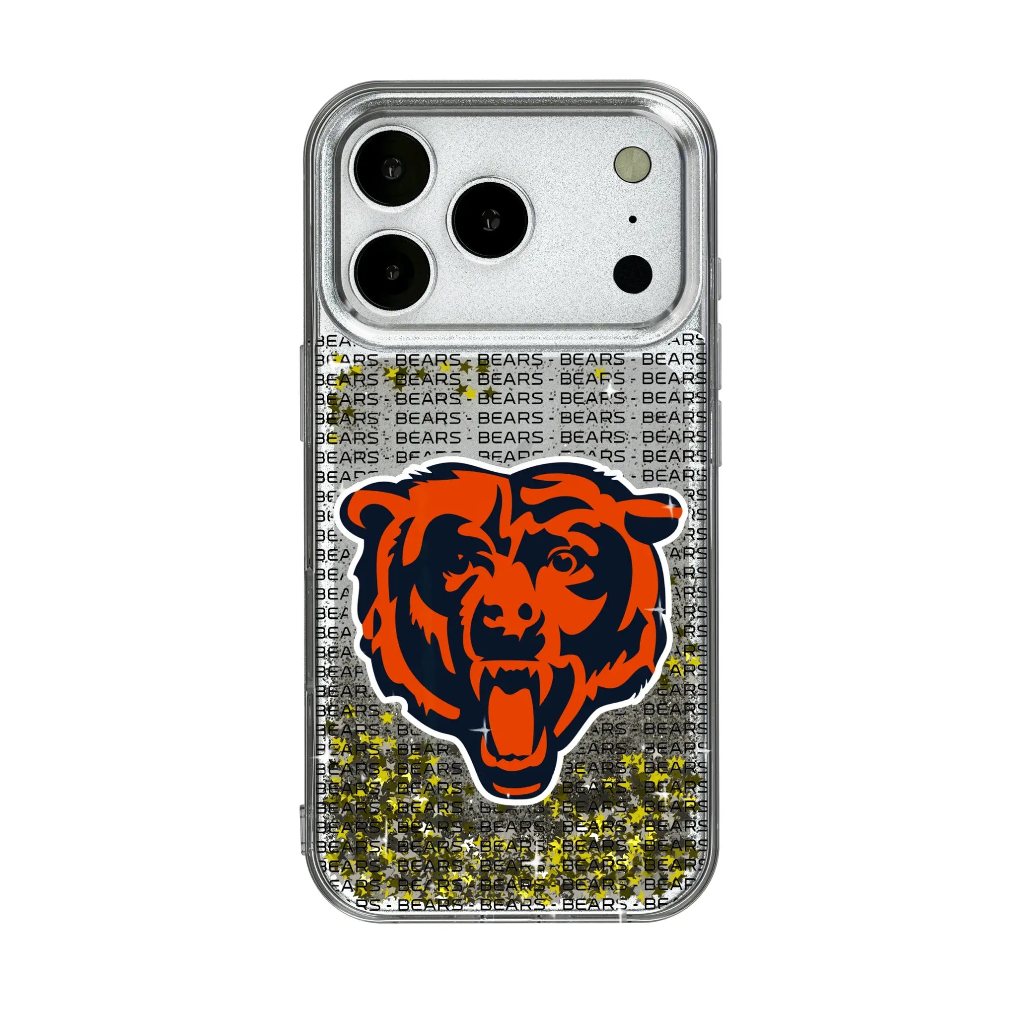 Chicago Bears Text Backdrop Glitter Phone Case