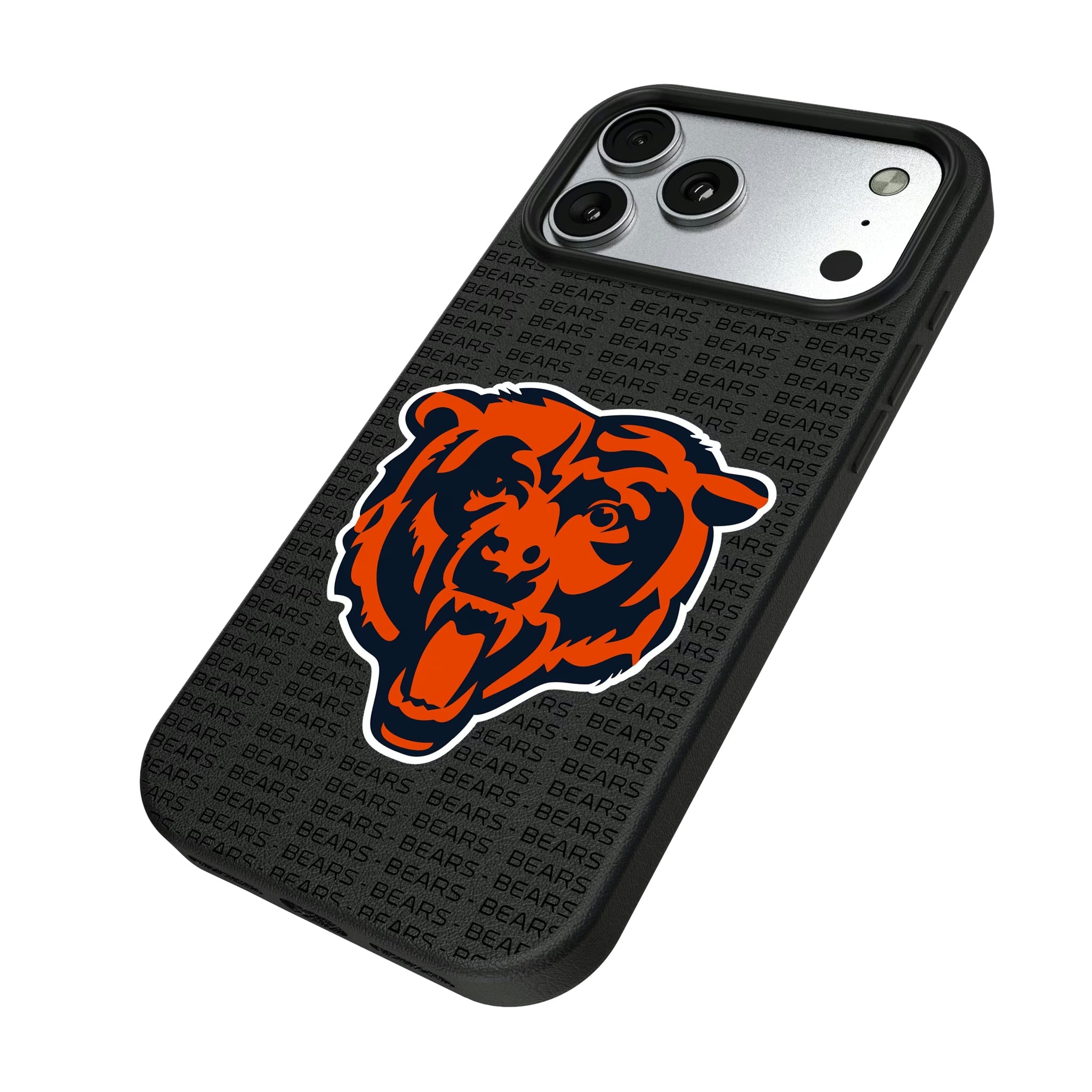 Chicago Bears Text Backdrop MagSafe Compatible Phone Case for Apple iPhone - Sports Gifts, Sports Memorabilia, Sports Collectibles, Fan Shop