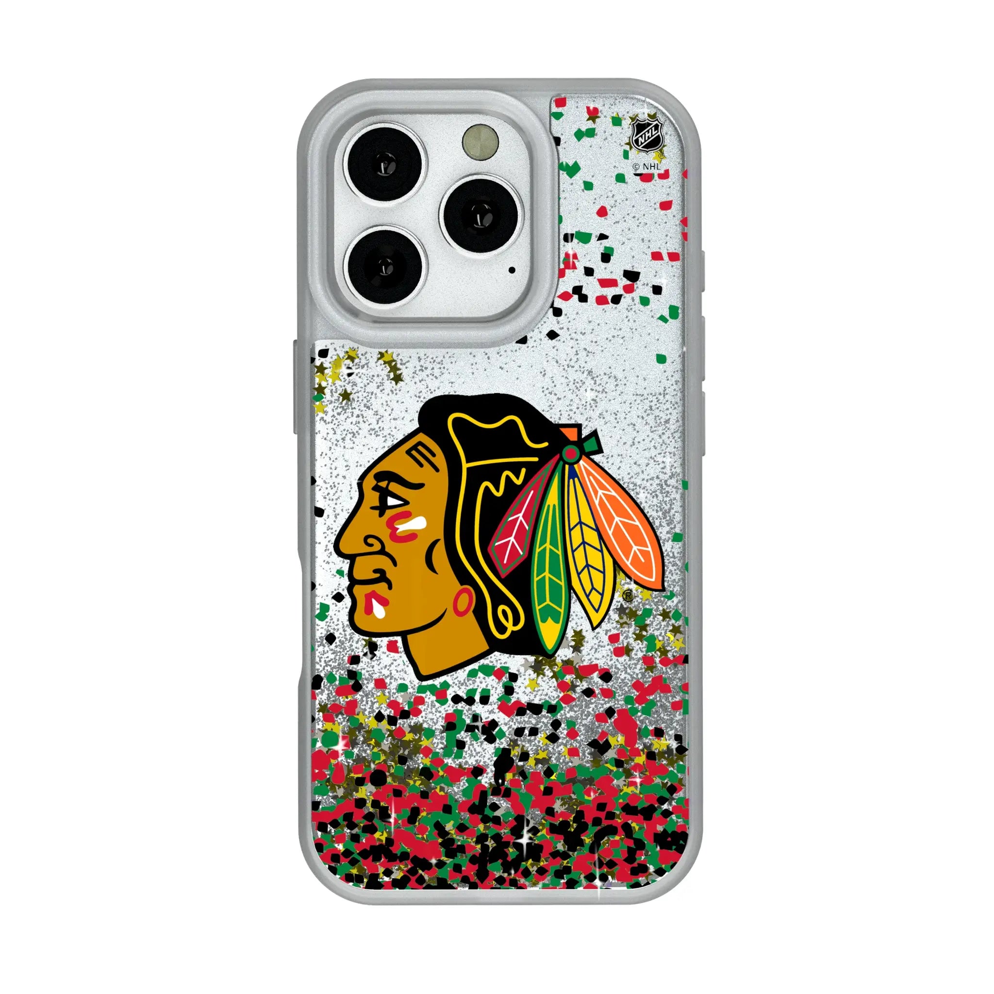 Chicago Blackhawks Confetti Glitter Phone Case