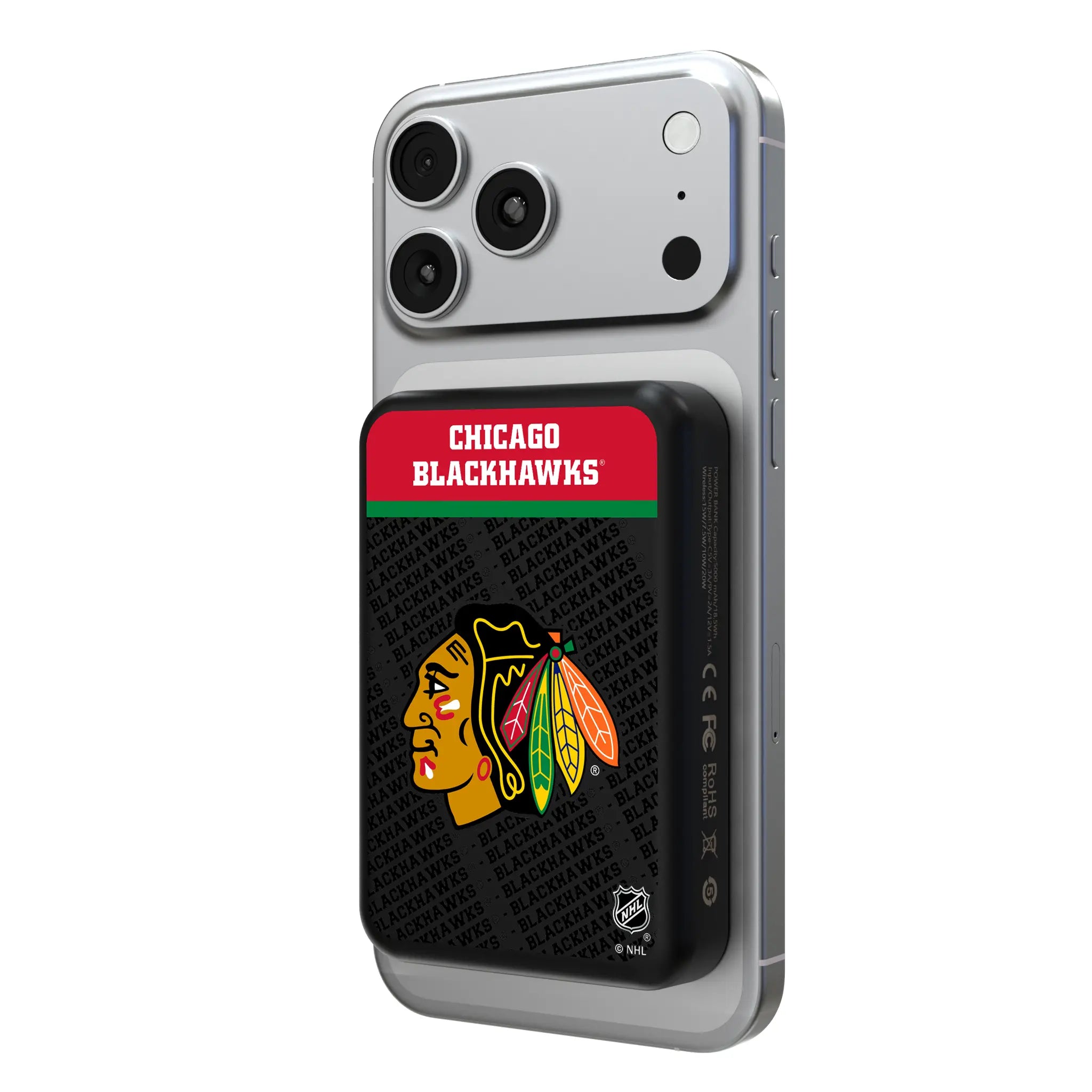 Chicago Blackhawks Endzone Plus Wireless Mag Power Bank