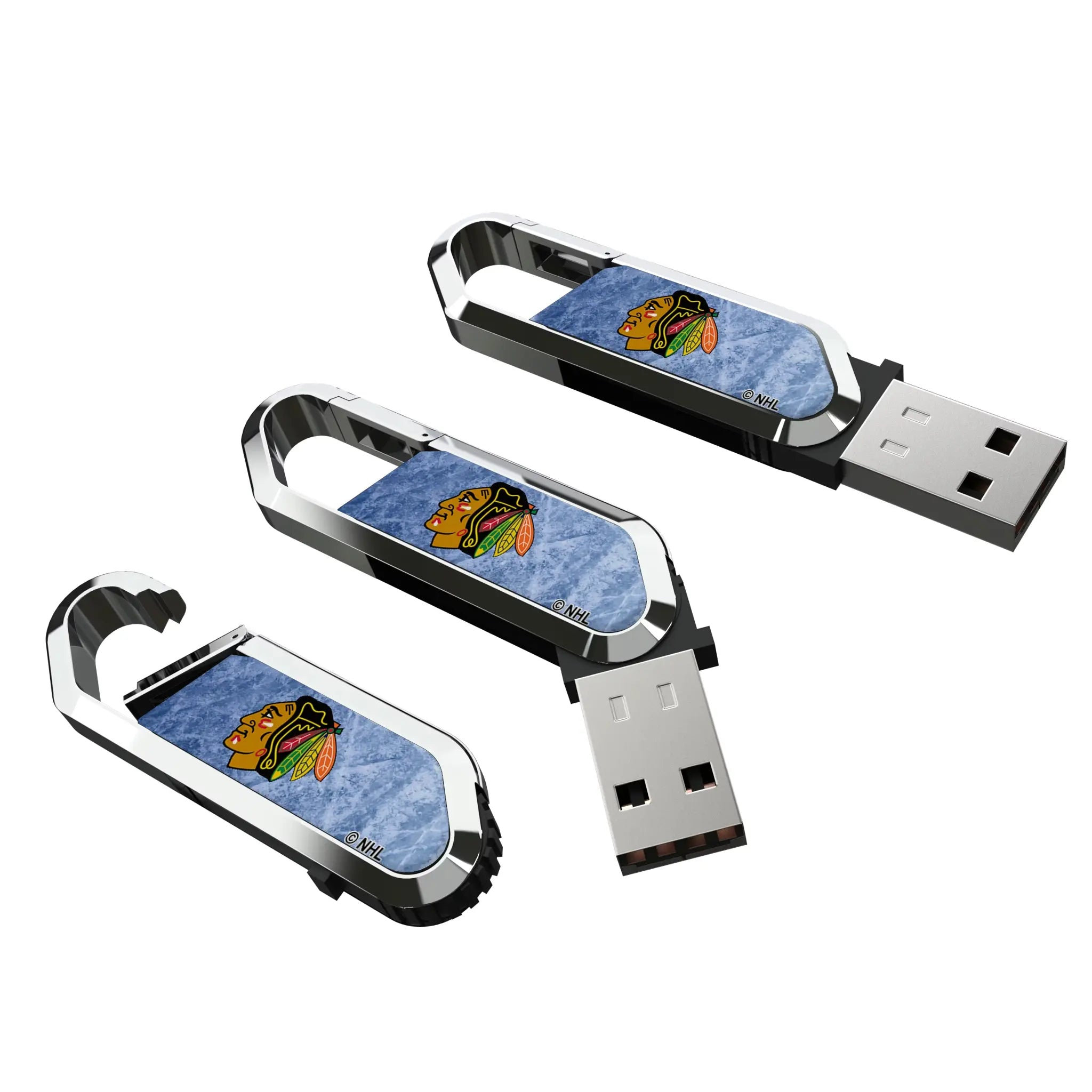 Chicago Blackhawks Ice Flood USB 32GB Clip Style Flash Drive