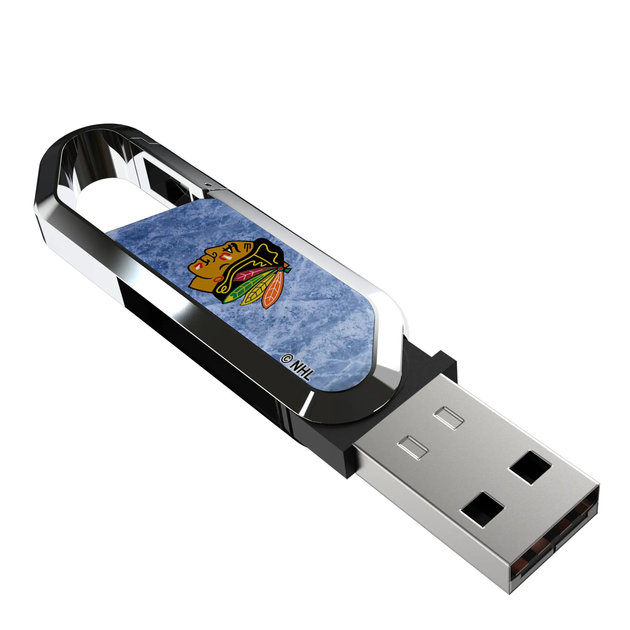 Chicago Blackhawks Ice Flood USB 32GB Clip Style Flash Drive